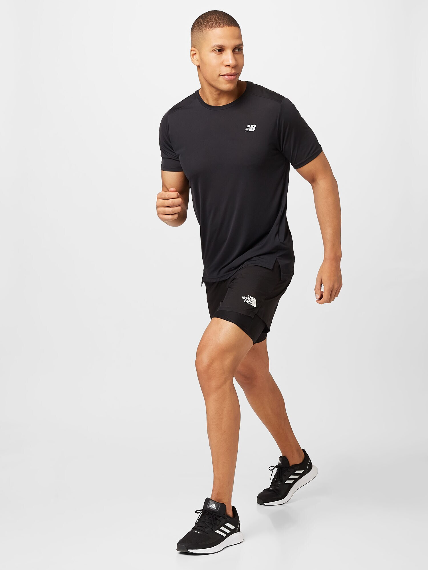 new balance Tricou funcțional 'Accelerate' negru / alb - Pled.ro