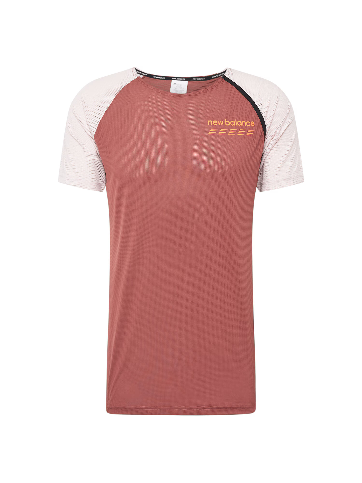 new balance Tricou funcțional 'Accelerate Pacer' bej / maro ruginiu / portocaliu somon - Pled.ro