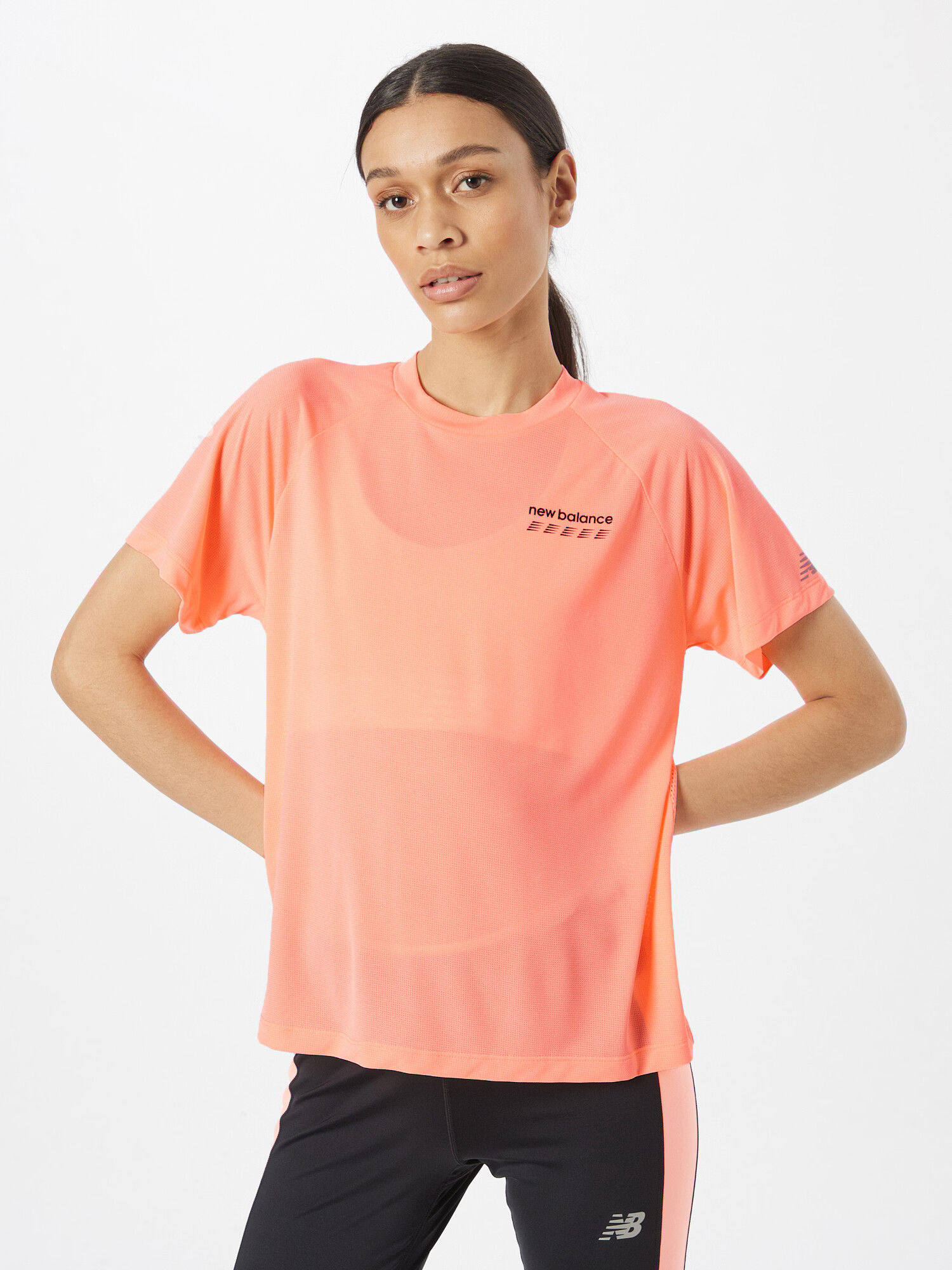 new balance Tricou funcțional 'Accelerate Pacer' corai / negru - Pled.ro