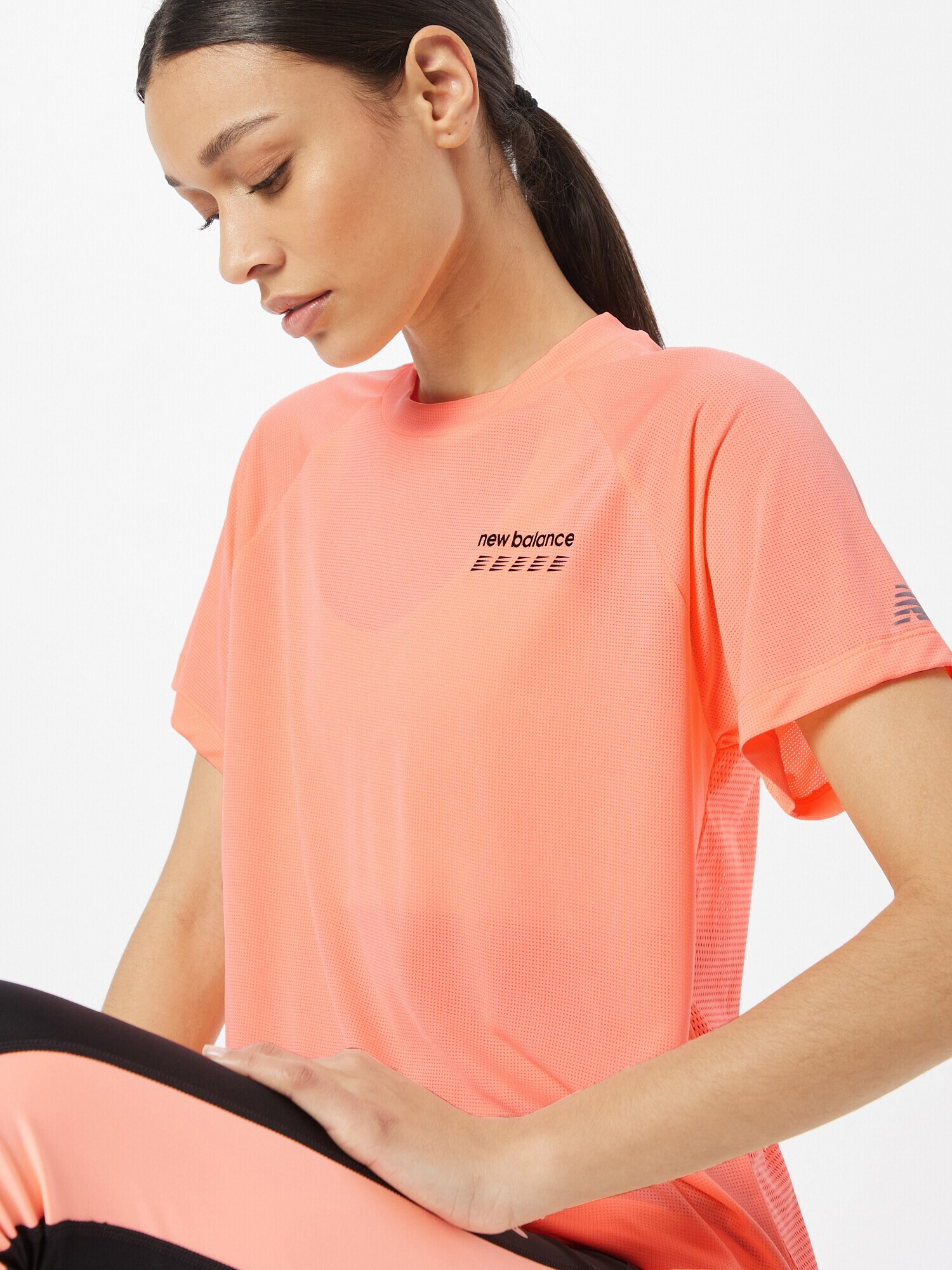 new balance Tricou funcțional 'Accelerate Pacer' corai / negru - Pled.ro