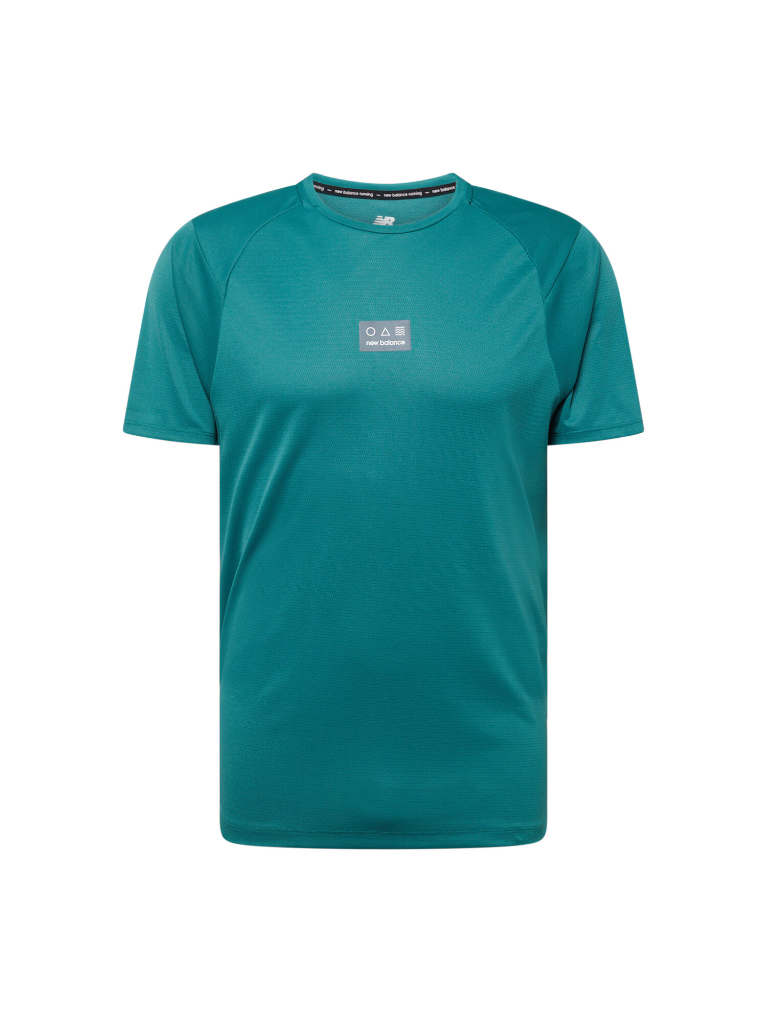 new balance Tricou funcțional gri / verde petrol / alb - Pled.ro