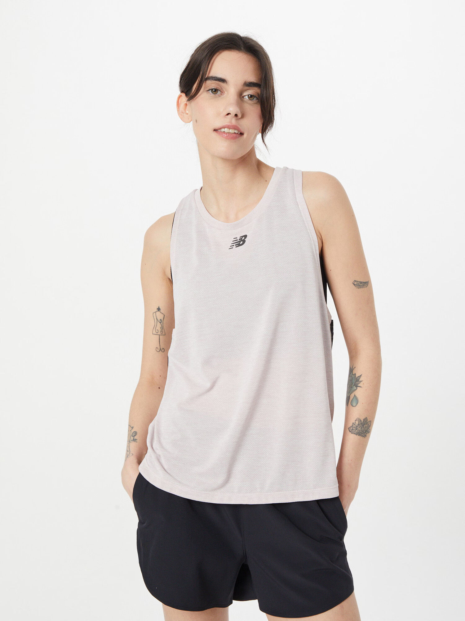 new balance Tricou funcțional 'Impact Run' roz / negru - Pled.ro