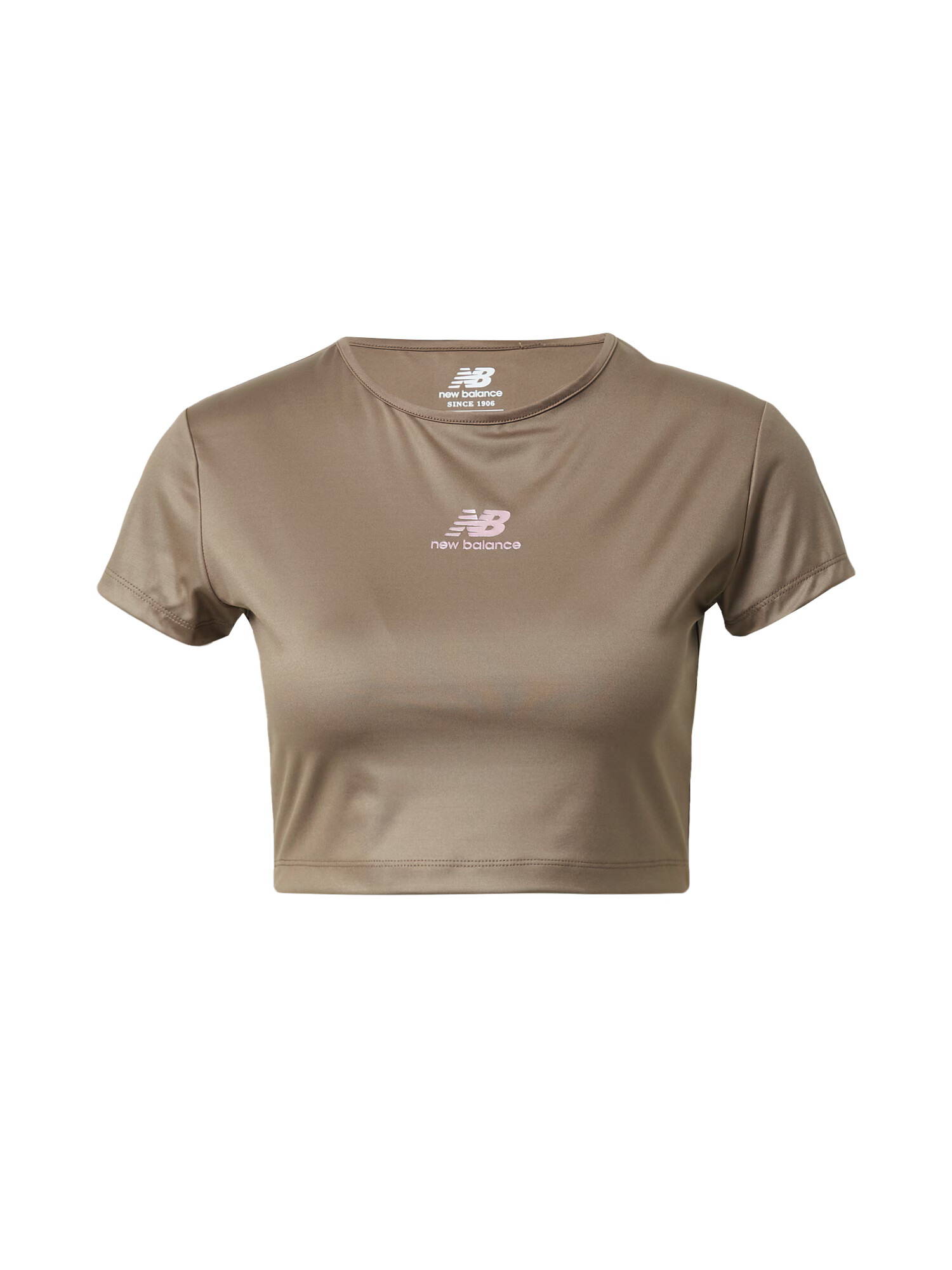 new balance Tricou funcțional maro mokka / alb murdar - Pled.ro