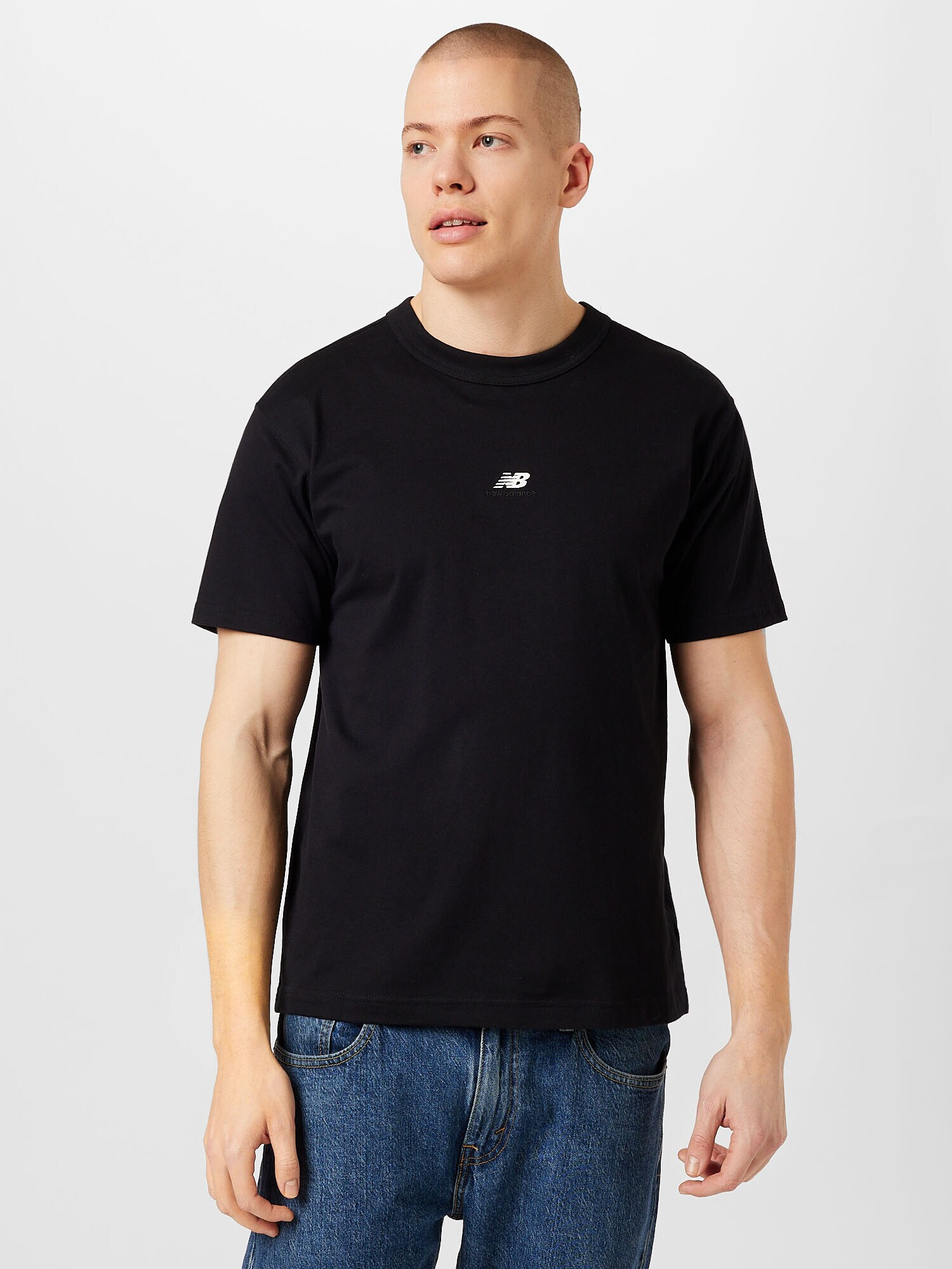 new balance Tricou negru / alb - Pled.ro