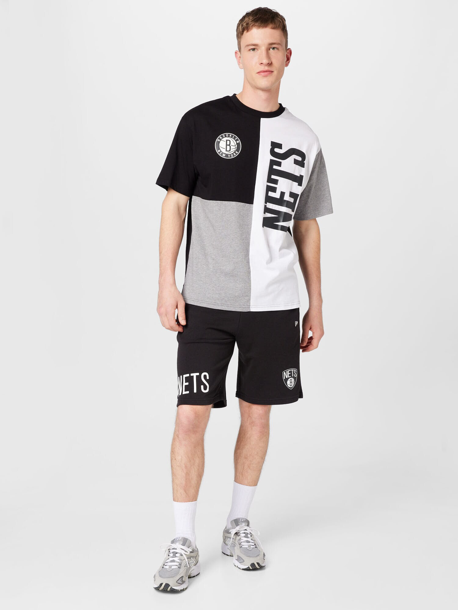 NEW ERA Pantaloni 'NBA WORDMARK' negru / alb - Pled.ro