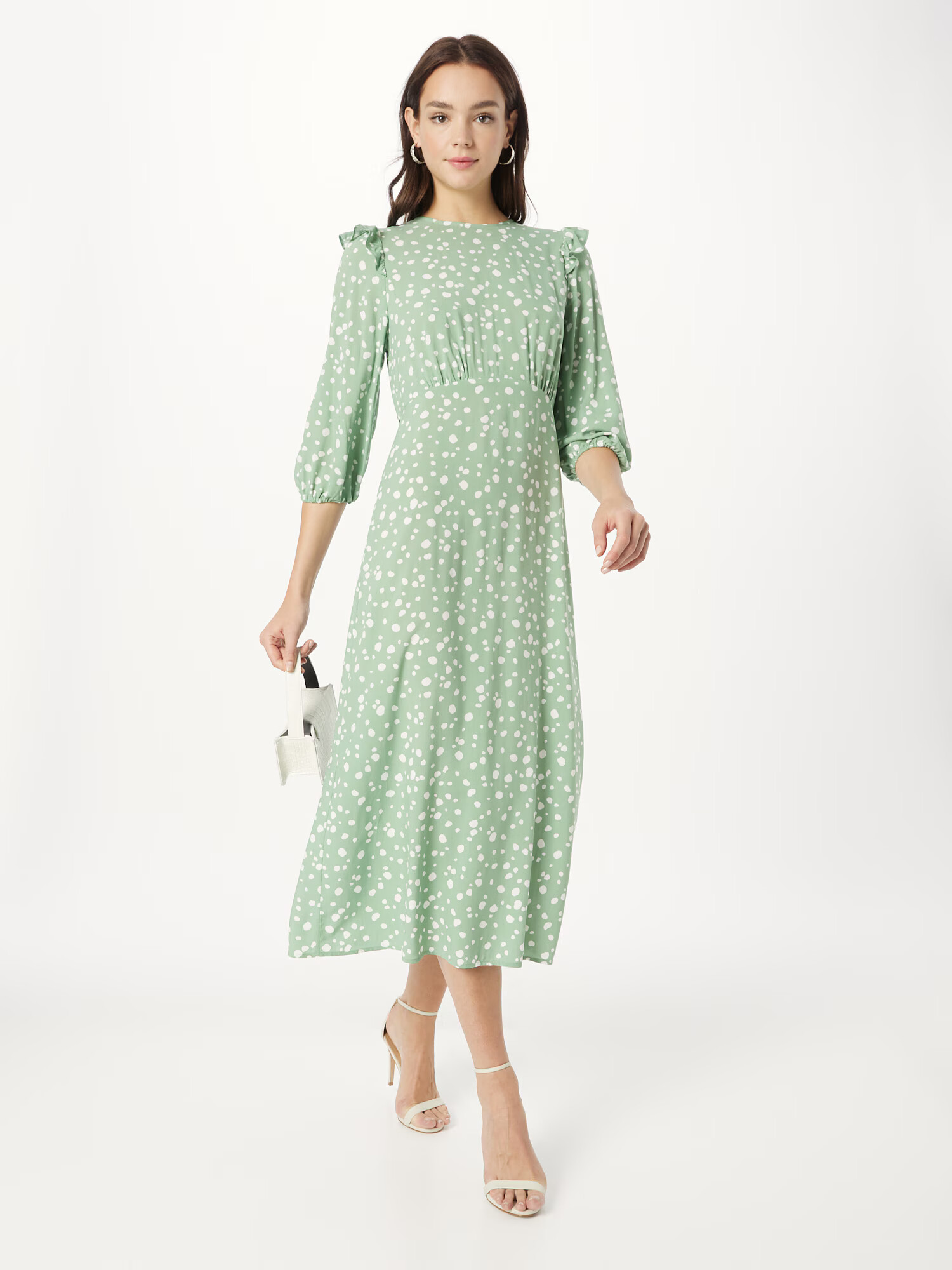 NEW LOOK Rochie 'BELLE' verde pastel / alb - Pled.ro