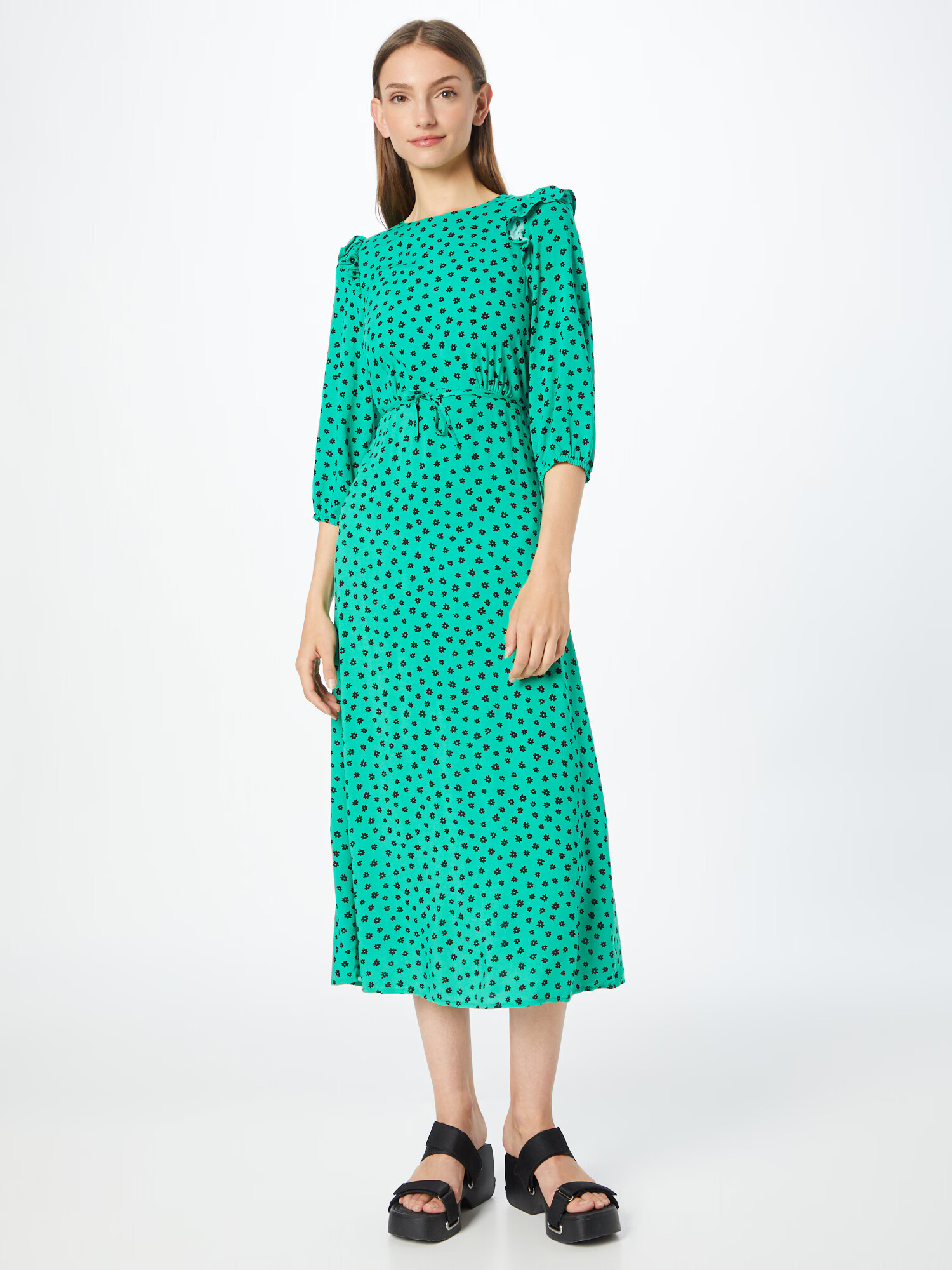 NEW LOOK Rochie verde jad / negru - Pled.ro