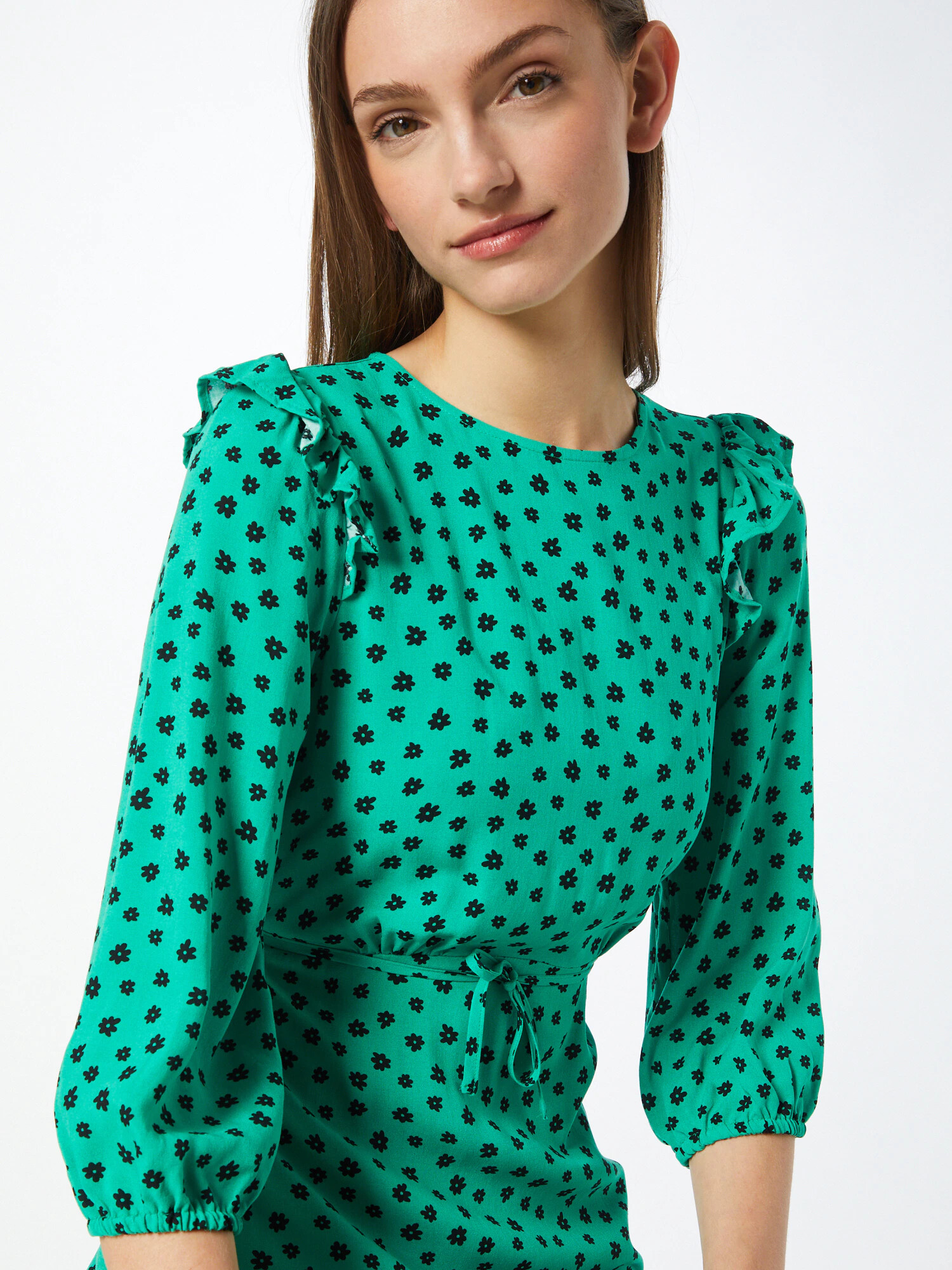 NEW LOOK Rochie verde jad / negru - Pled.ro