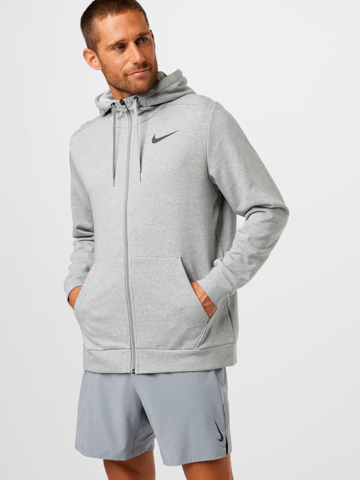 NIKE Bluză cu fermoar sport gri amestecat / negru - Pled.ro