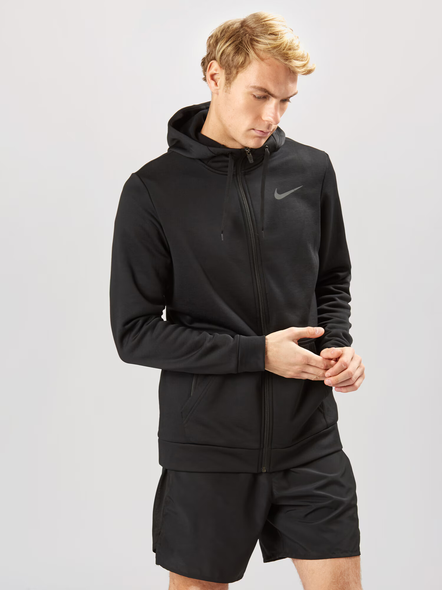 NIKE Bluză cu fermoar sport negru - Pled.ro