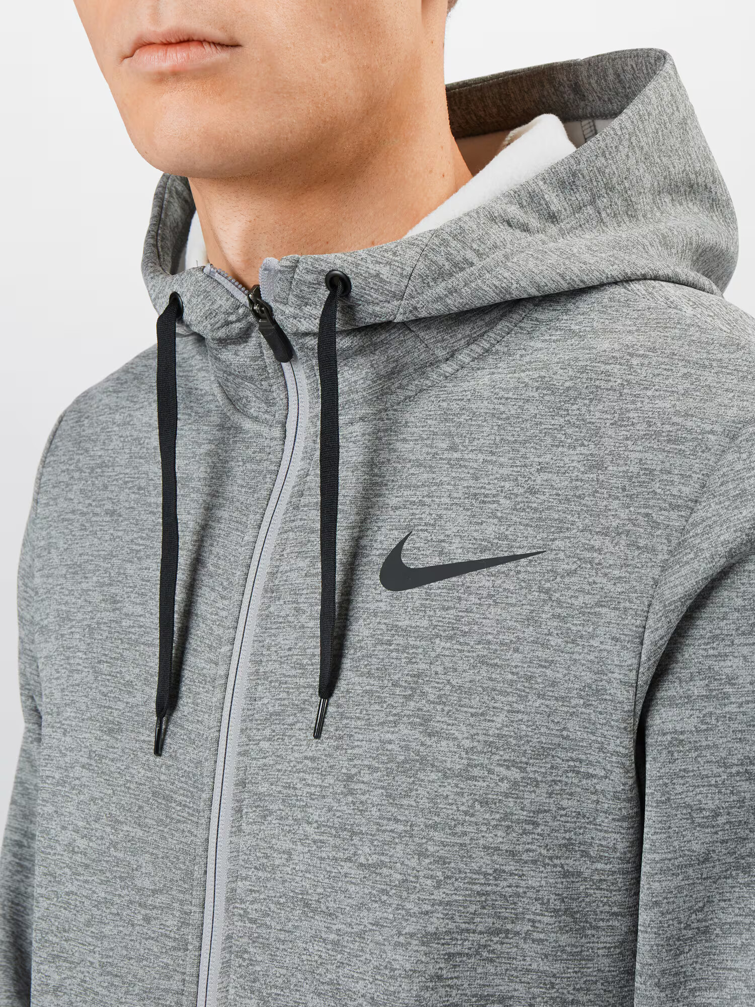 NIKE Bluză cu fermoar sport 'Therma' gri / negru - Pled.ro