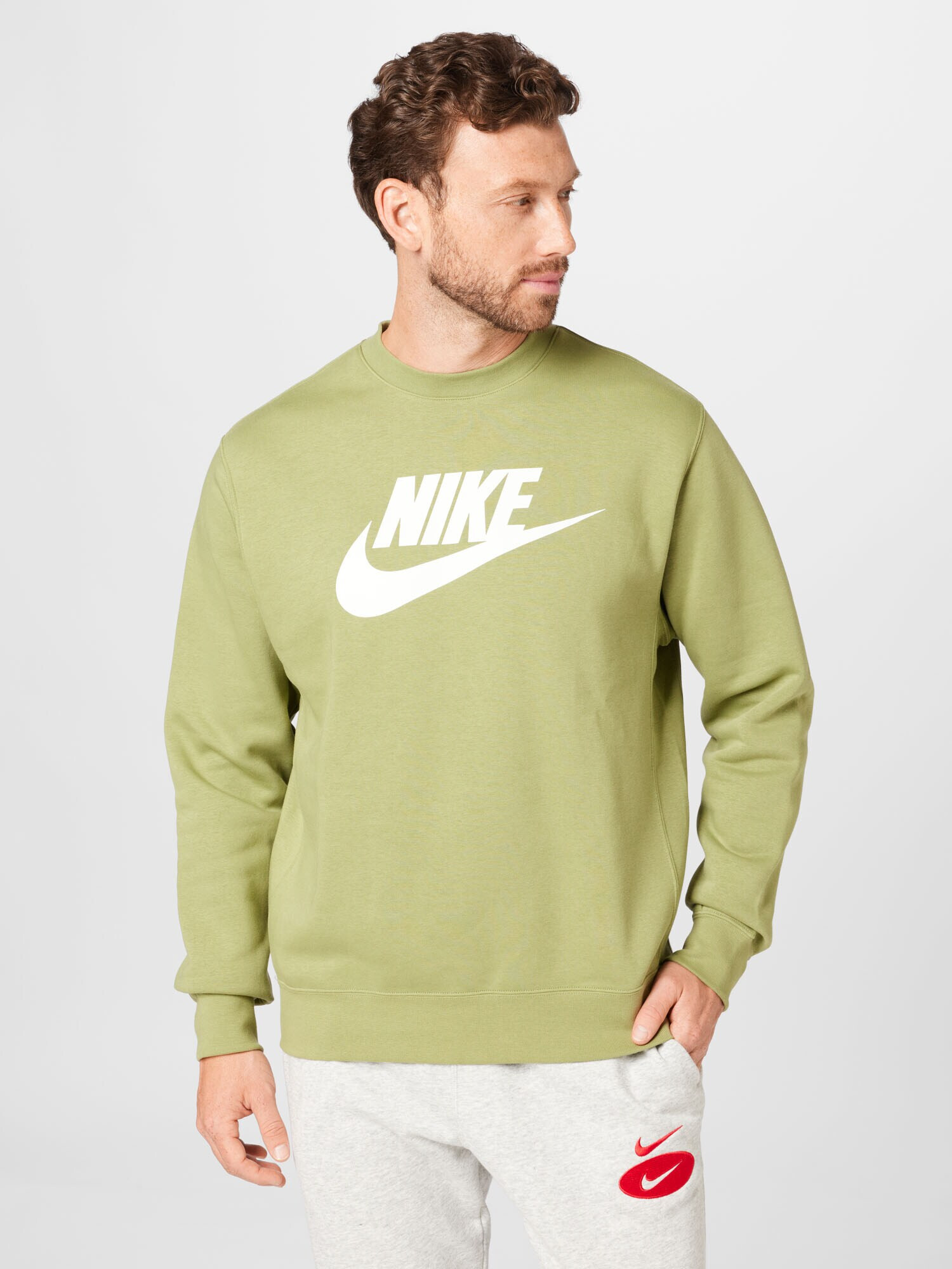 NIKE Hanorac sport verde măr / alb - Pled.ro