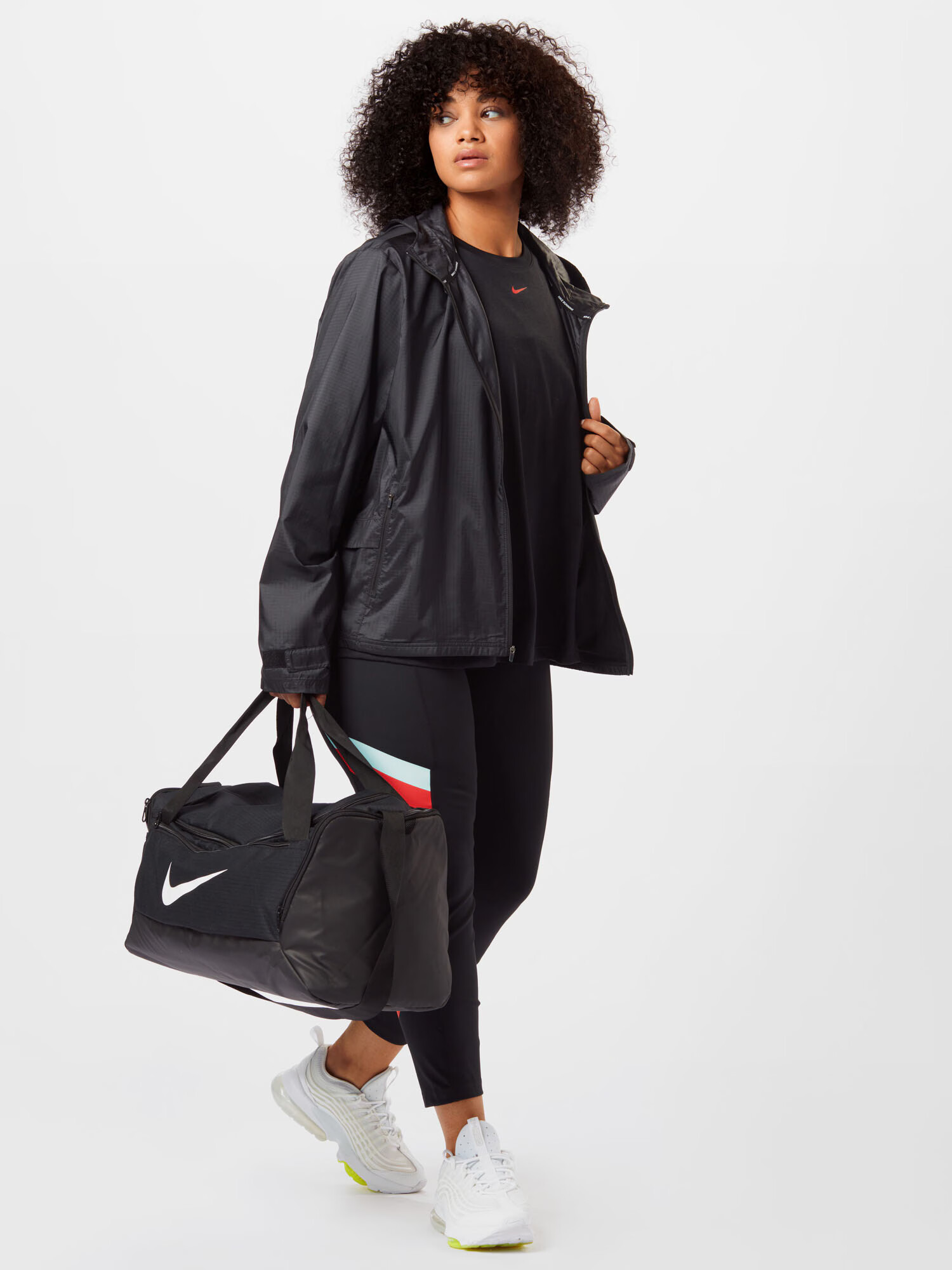 Nike Sportswear Geacă sport negru / alb - Pled.ro