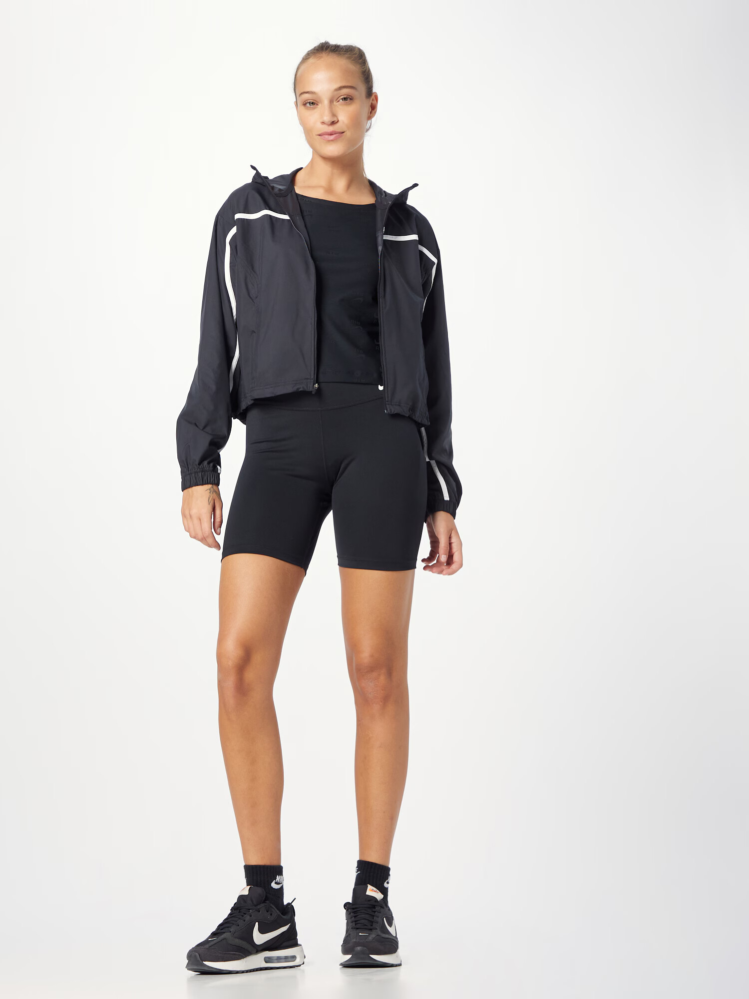 NIKE Geacă sport negru / alb - Pled.ro