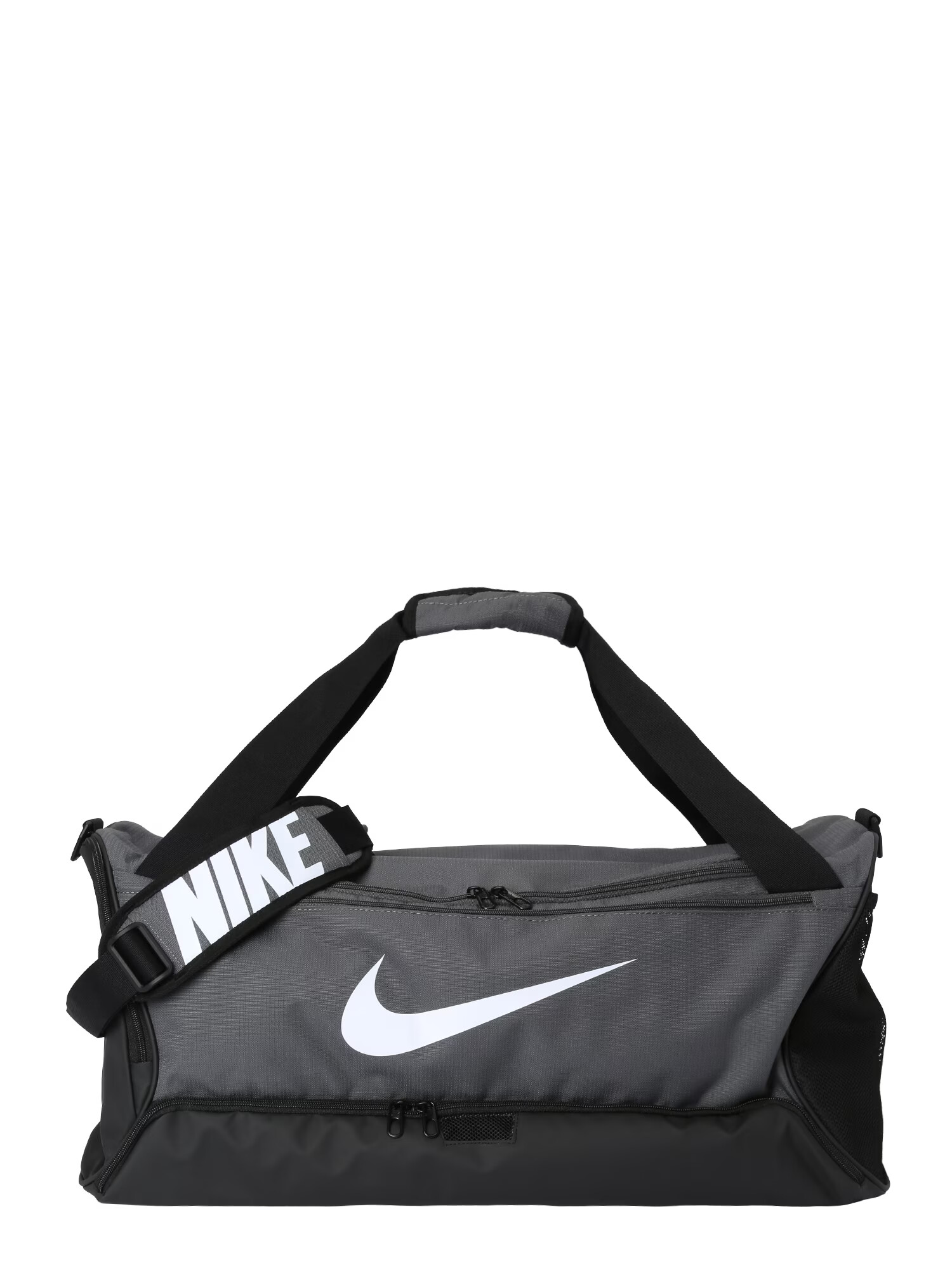 NIKE Geantă sport 'Brasilia 9.5' gri / negru / alb - Pled.ro