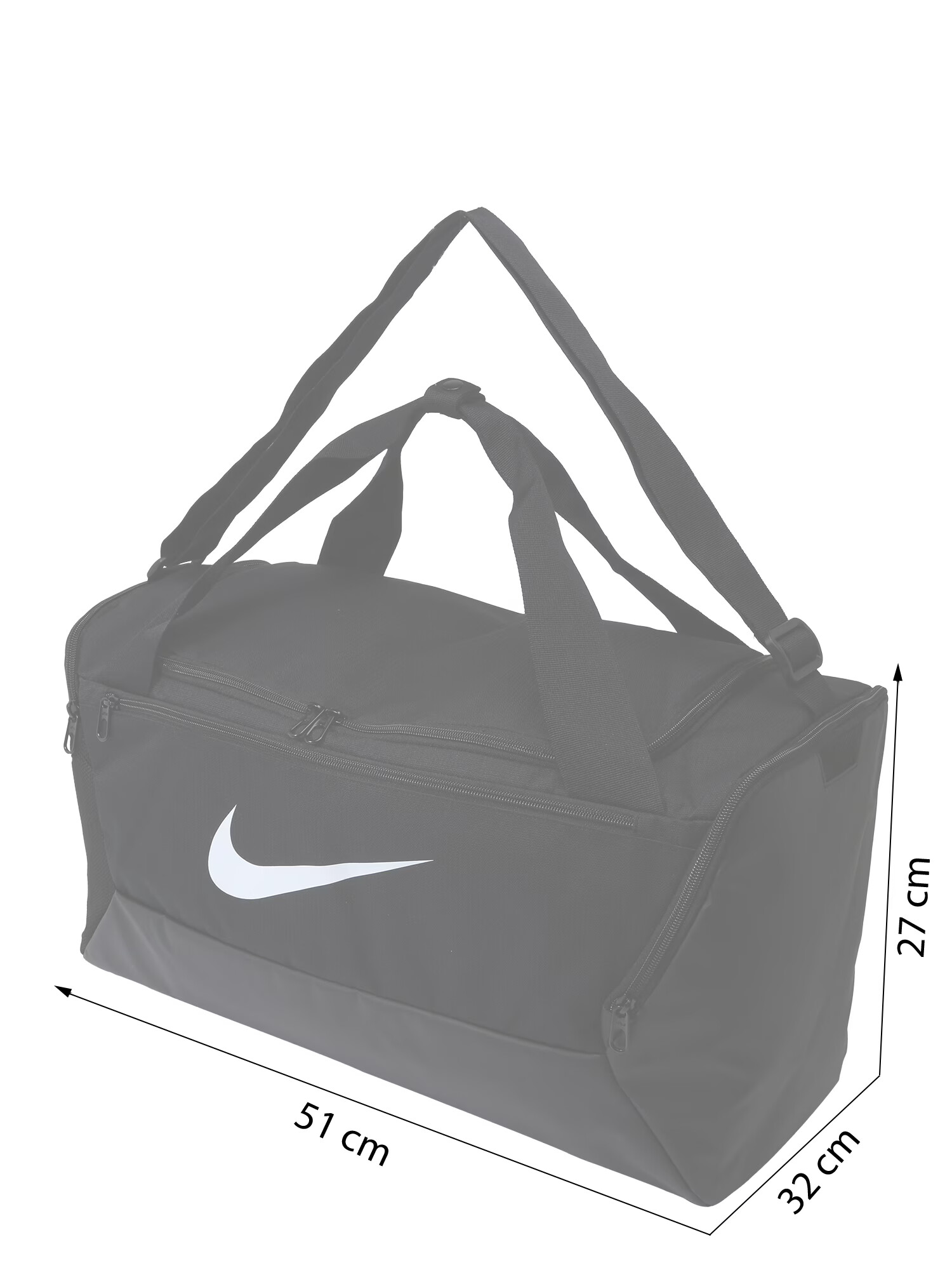 NIKE Geantă sport 'Brasilia 9.5' negru / alb natural - Pled.ro