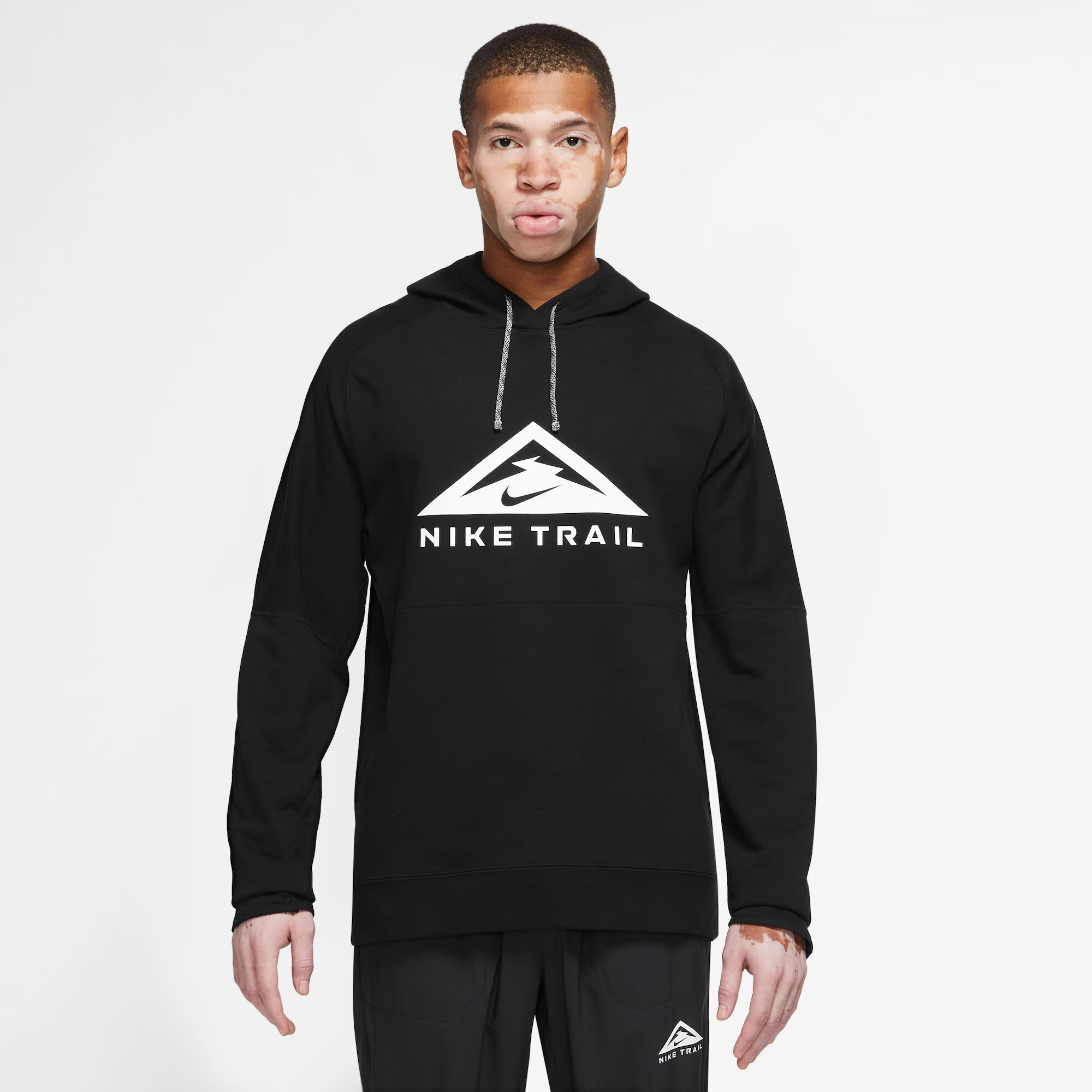 NIKE Hanorac sport 'DF Trail' negru / alb - Pled.ro