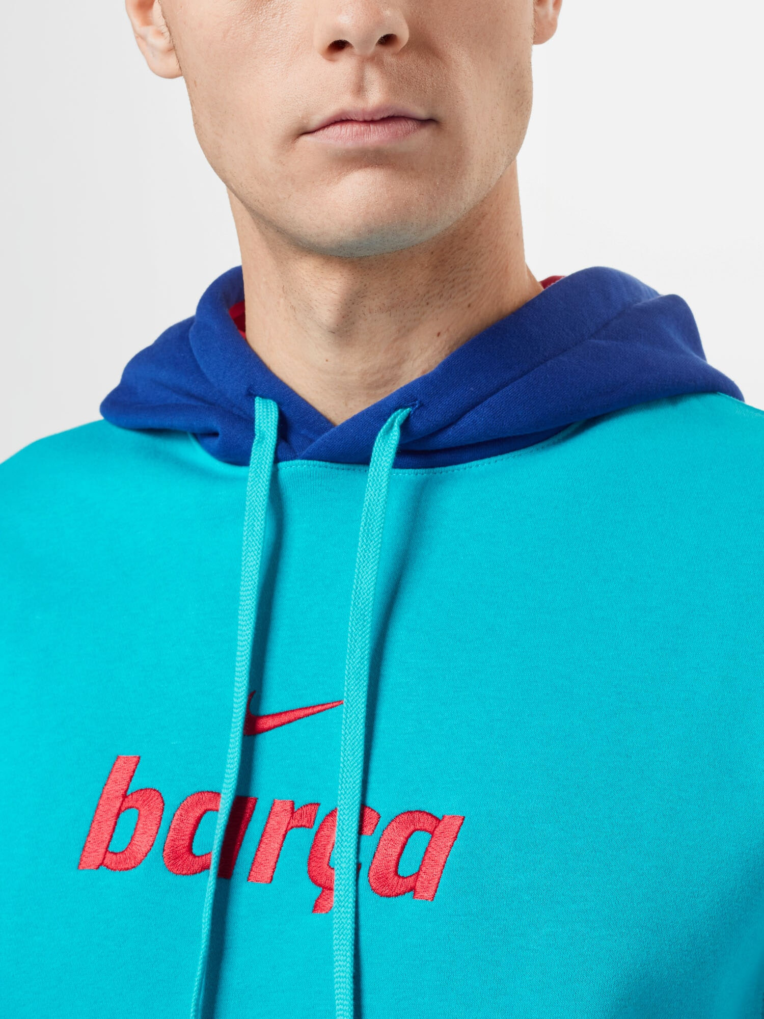 NIKE Hanorac sport 'FC Barcelona' bleumarin / albastru aqua / roșu - Pled.ro