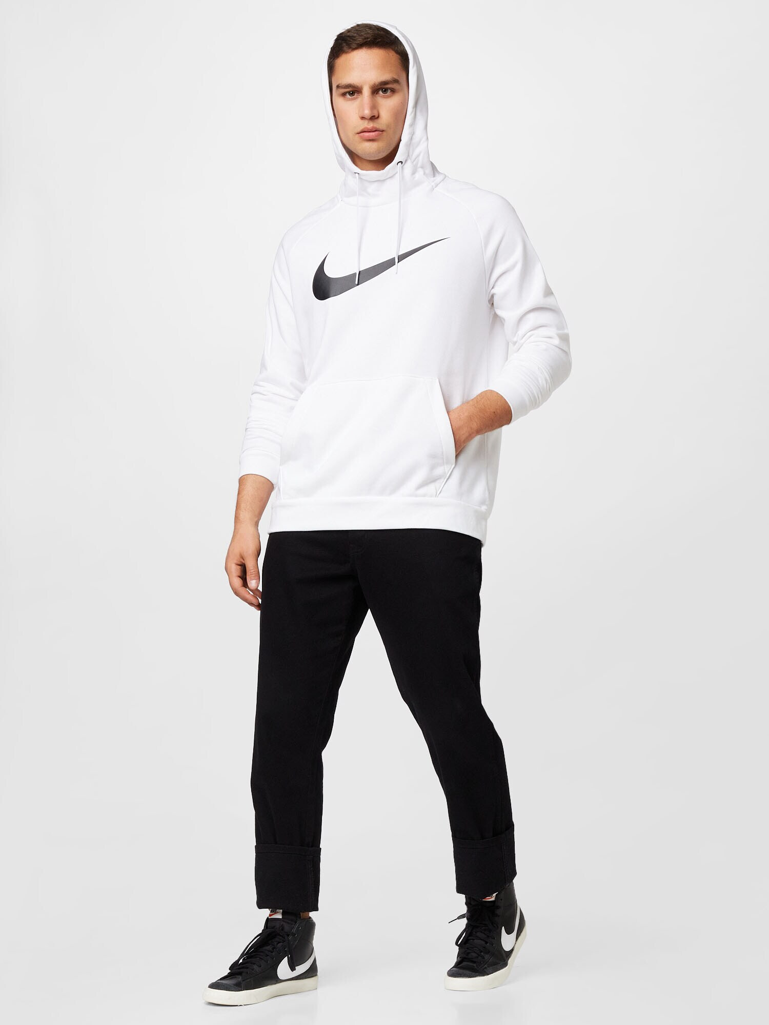 NIKE Hanorac sport negru / alb - Pled.ro