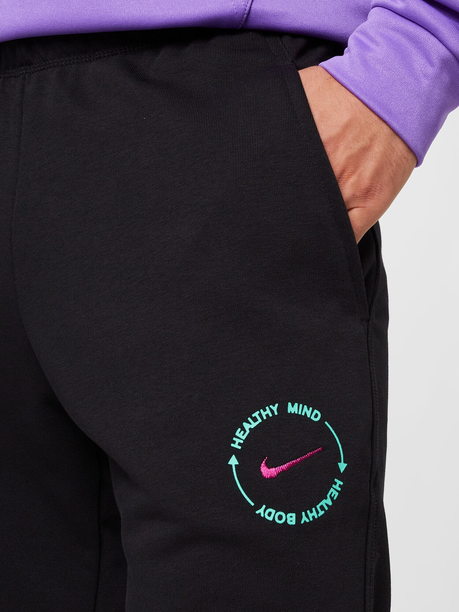 NIKE Pantaloni sport albastru aqua / roz / negru - Pled.ro