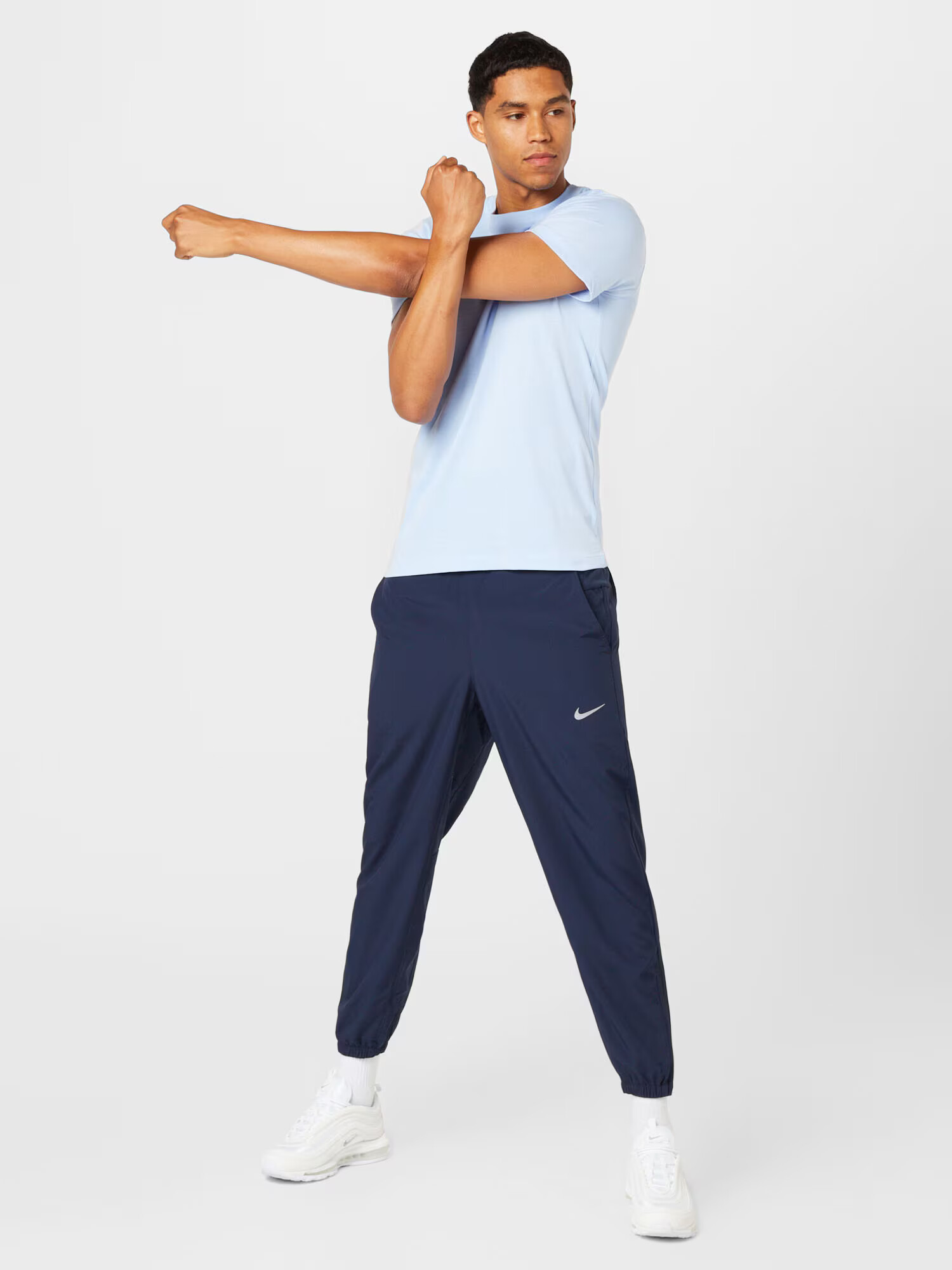 NIKE Pantaloni sport bleumarin / alb - Pled.ro