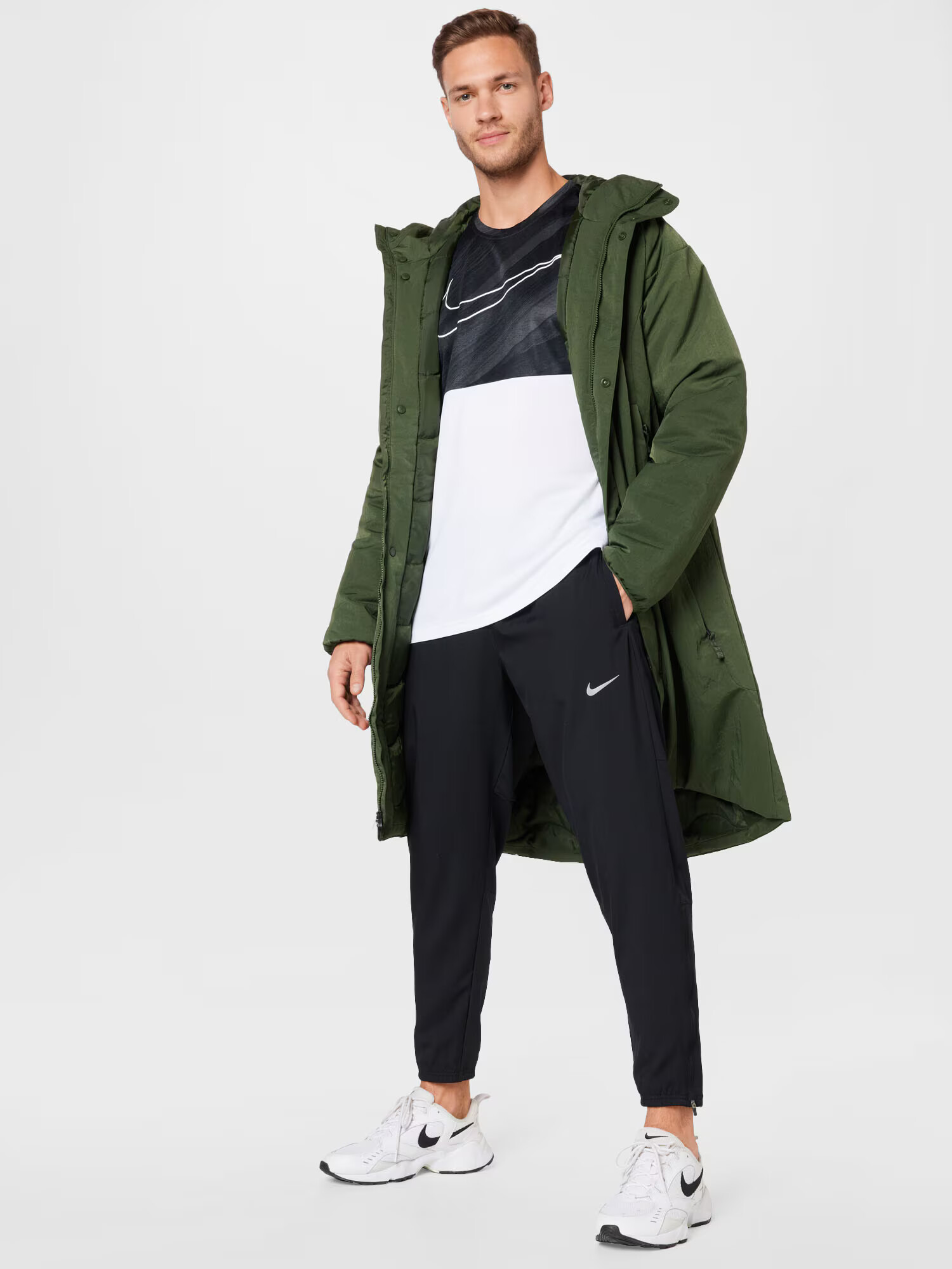 NIKE Pantaloni sport 'Challenger' negru / alb - Pled.ro