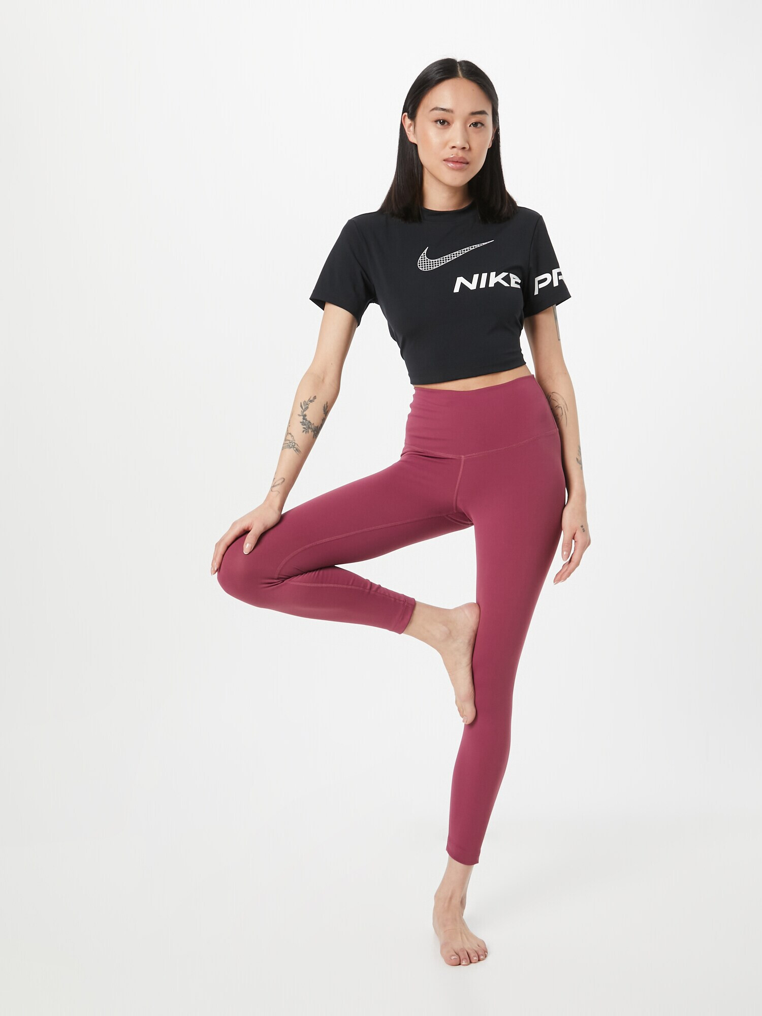 NIKE Leggings gri argintiu / roz pitaya - Pled.ro