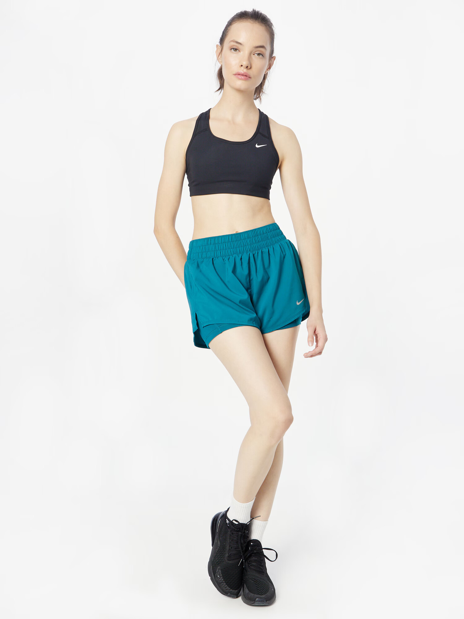 NIKE Pantaloni sport gri argintiu / verde petrol - Pled.ro