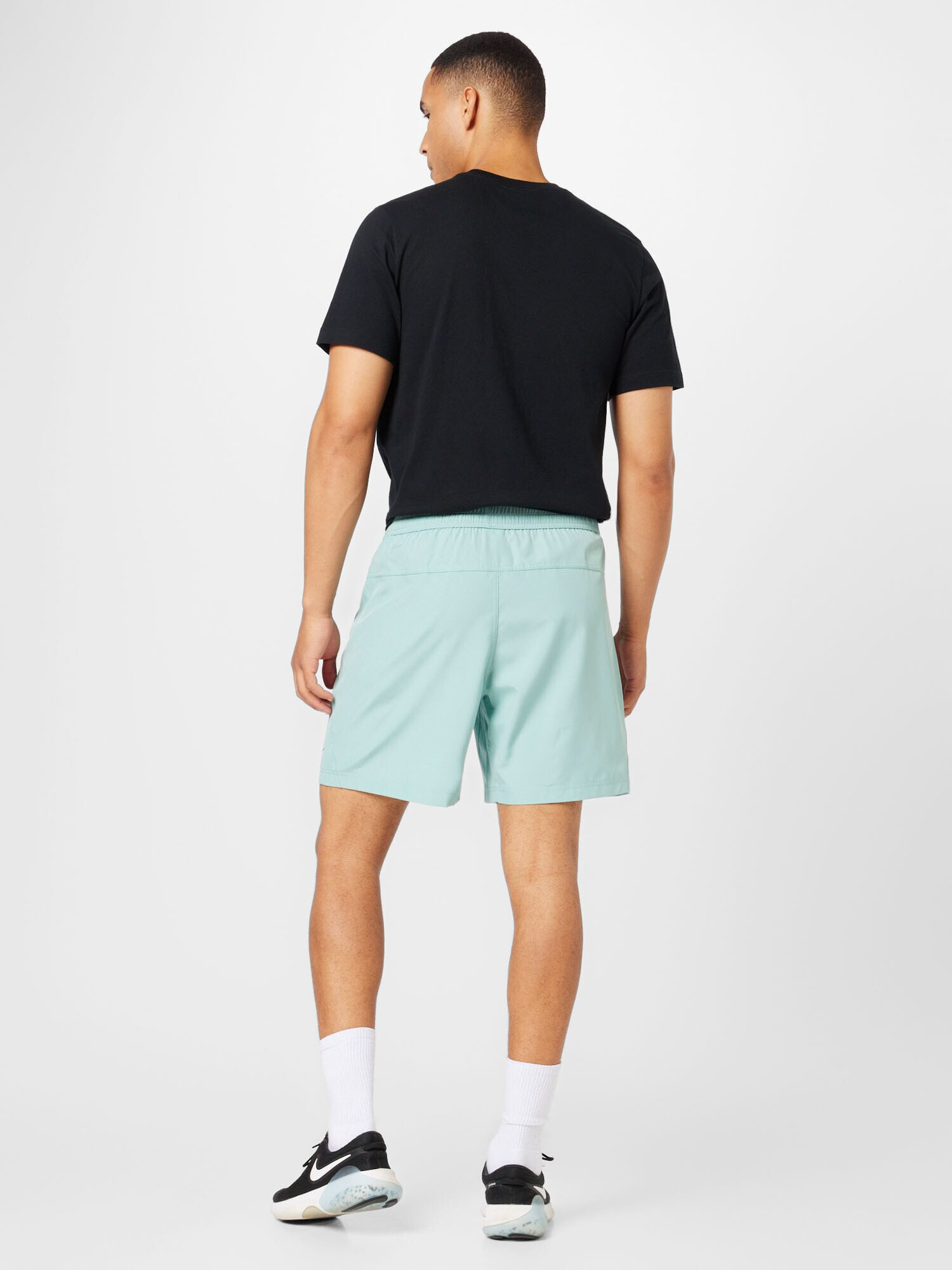 NIKE Pantaloni sport 'M NK DF FORM 7IN SHORT' turcoaz / negru - Pled.ro