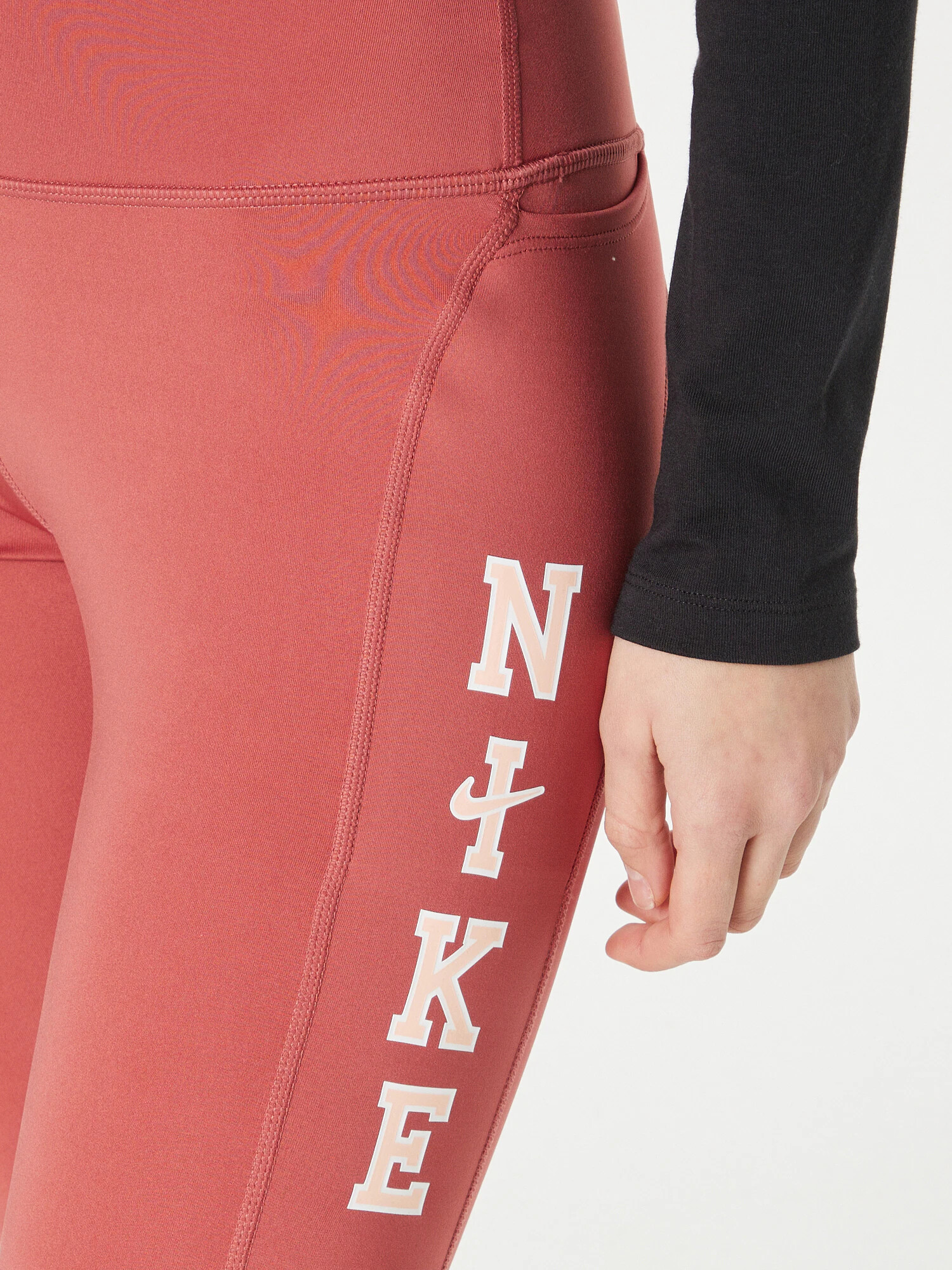 NIKE Pantaloni sport maro ruginiu / alb - Pled.ro