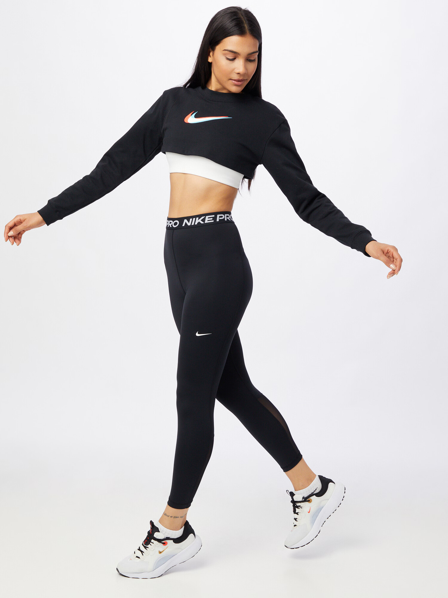 NIKE Pantaloni sport negru / alb - Pled.ro