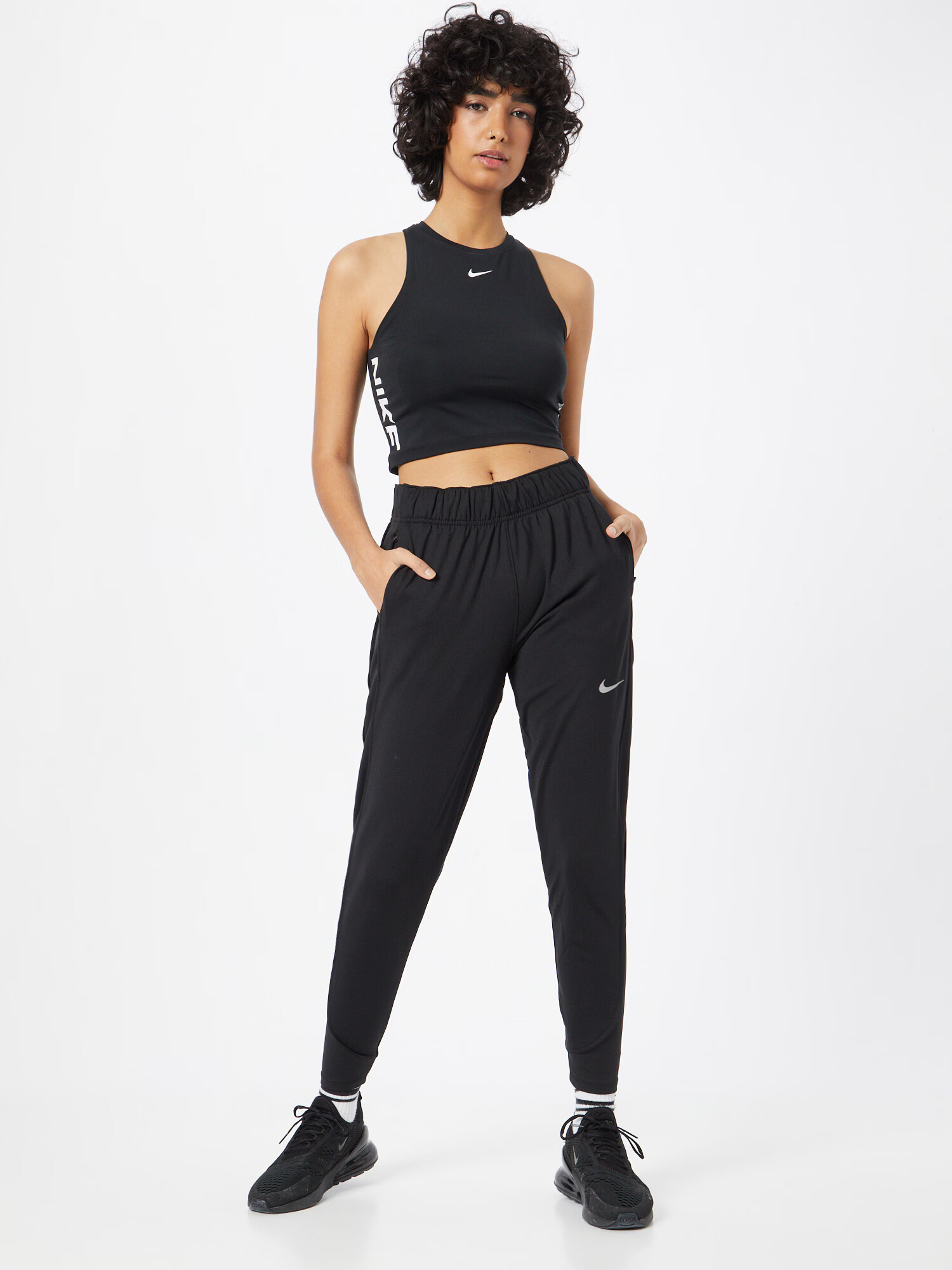 NIKE Pantaloni sport negru / alb - Pled.ro