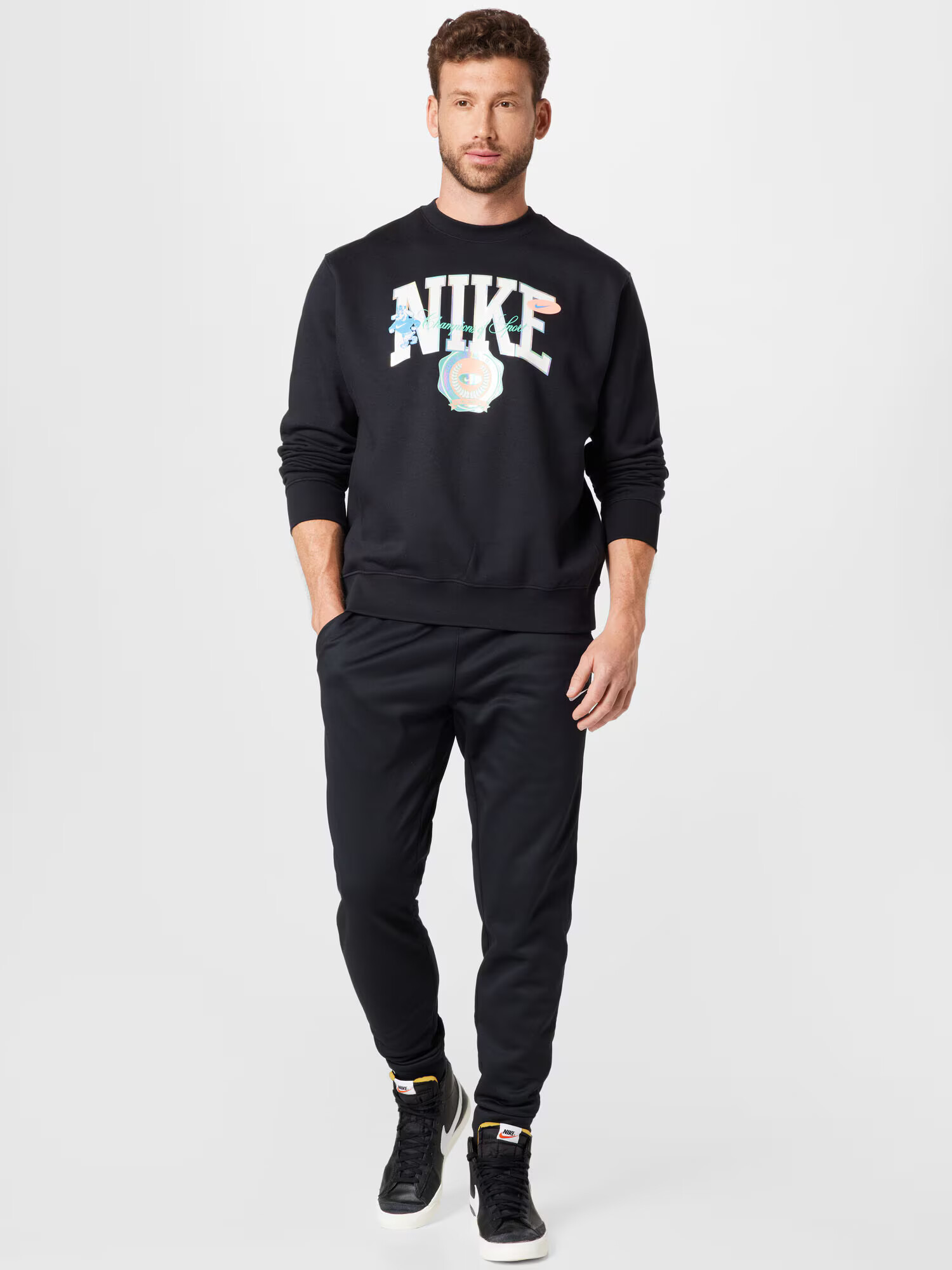 NIKE Pantaloni sport negru / alb - Pled.ro