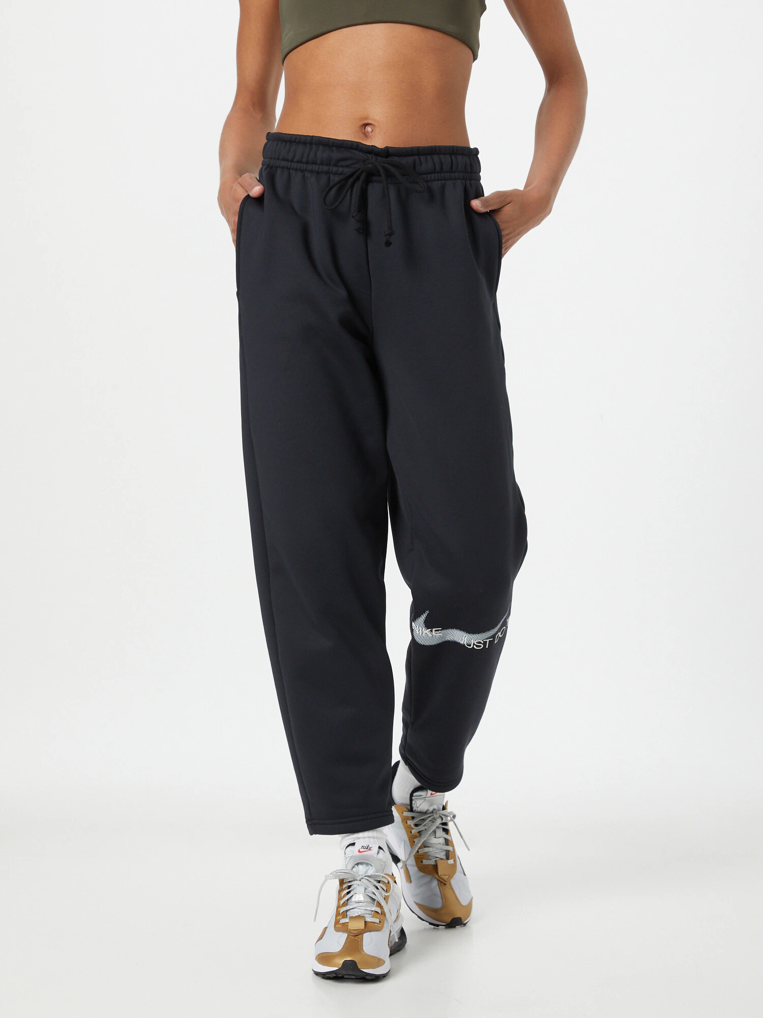 NIKE Pantaloni sport negru / argintiu - Pled.ro