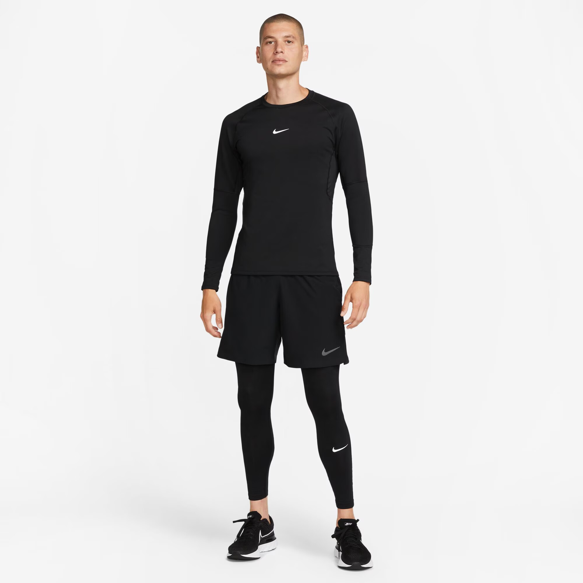 NIKE Pantaloni sport 'Pro' negru / alb - Pled.ro