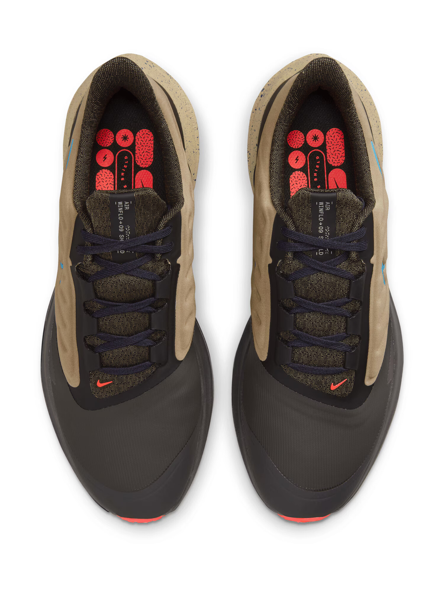 NIKE Sneaker de alergat 'Air Winflo 9 Shield' albastru marin / gri grafit / kaki - Pled.ro