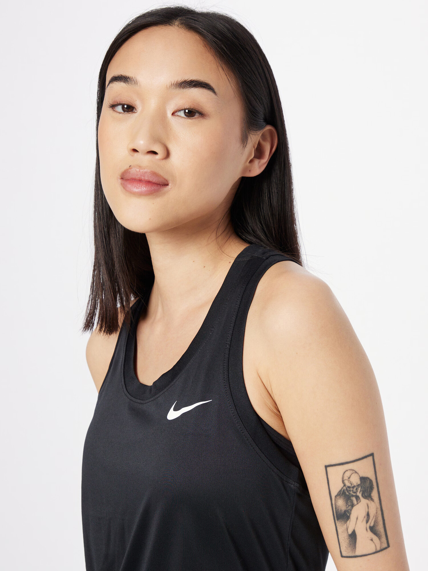 NIKE Sport top negru / alb - Pled.ro