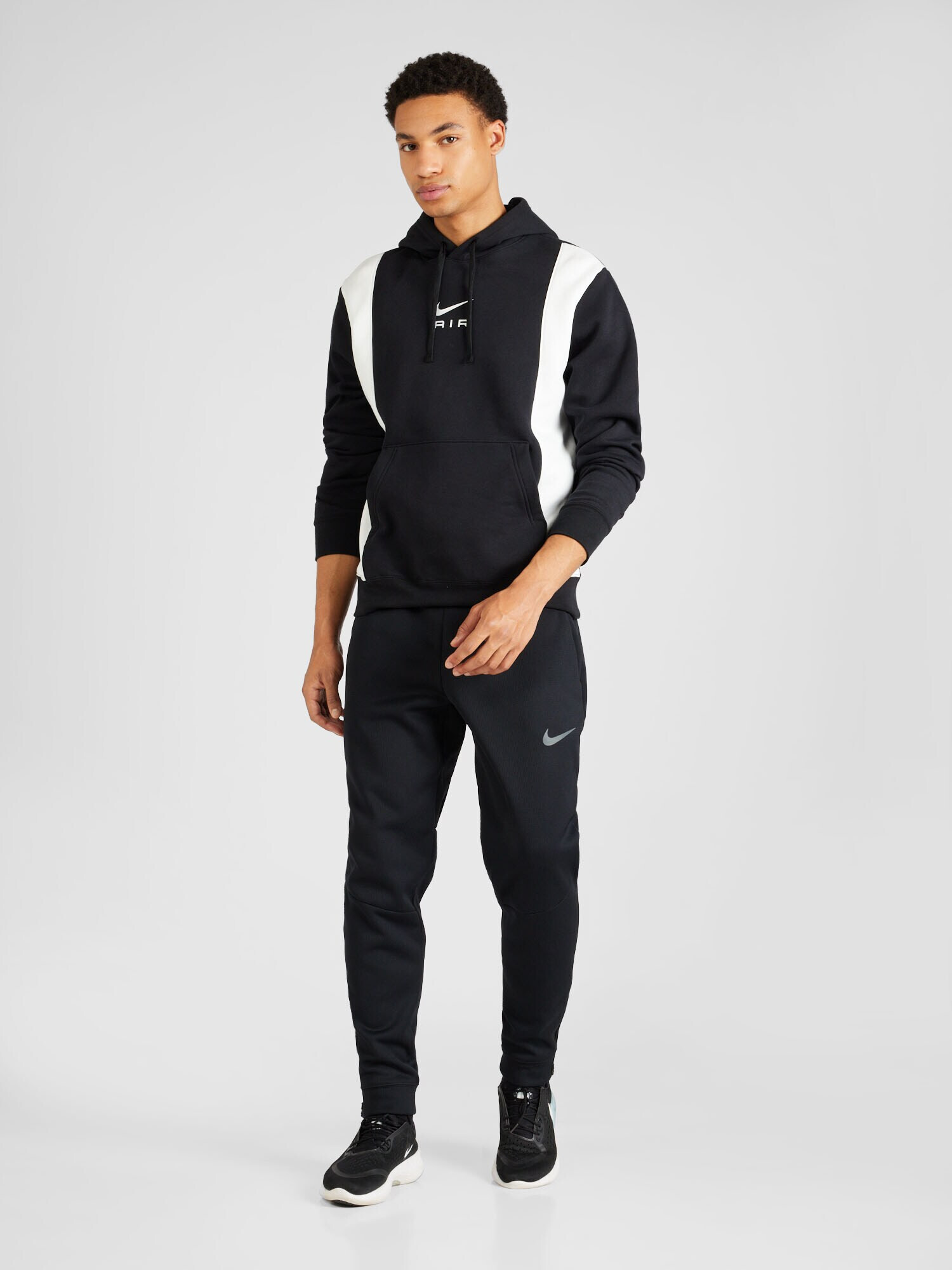 Nike Sportswear Bluză de molton 'AIR' negru / alb - Pled.ro