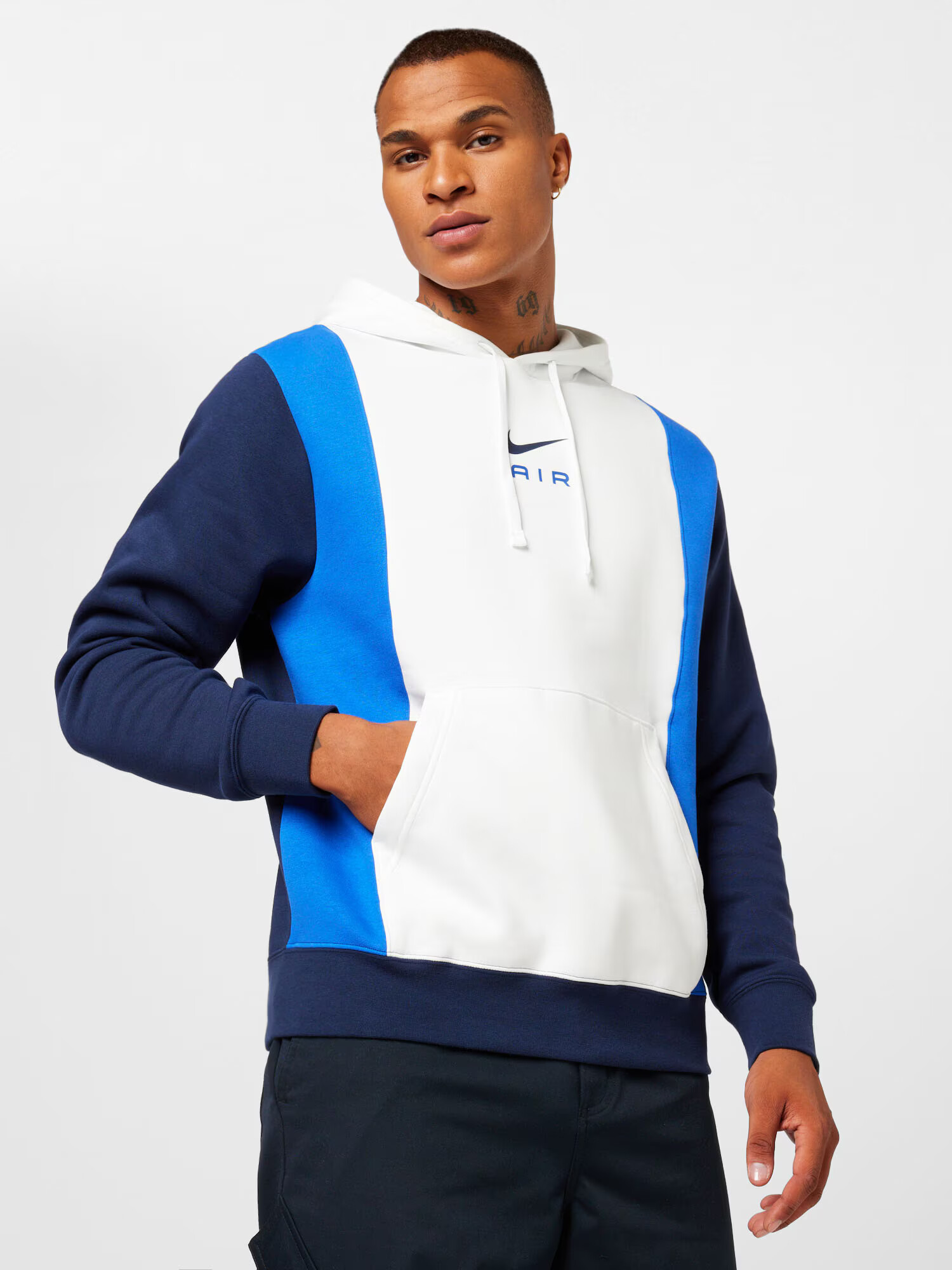 Nike Sportswear Bluză de molton albastru / bleumarin / alb - Pled.ro