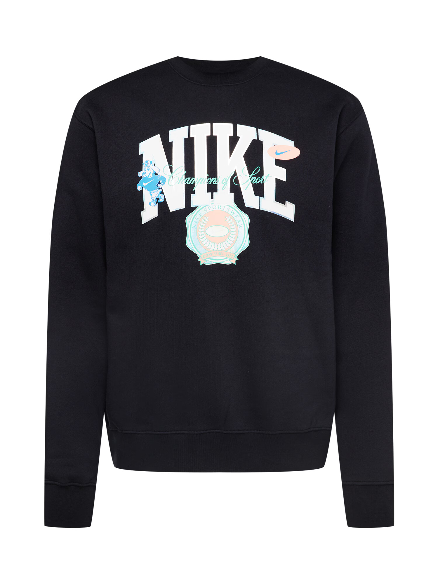 Nike Sportswear Bluză de molton albastru deschis / negru / alb - Pled.ro