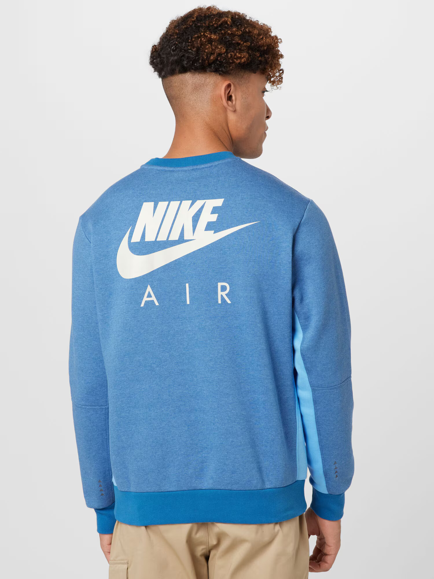 Nike Sportswear Bluză de molton albastru fumuriu / azuriu / alb - Pled.ro