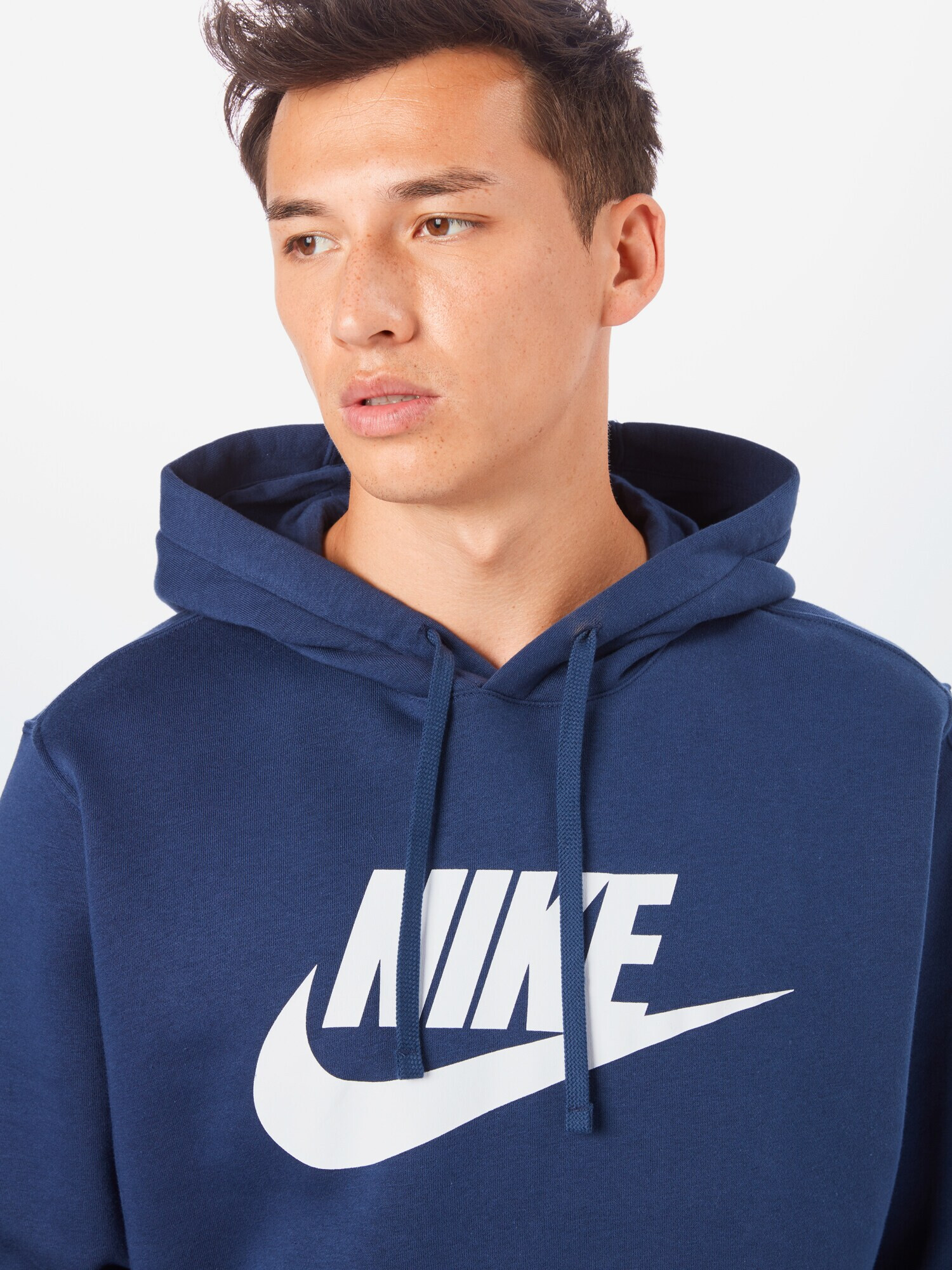 Nike Sportswear Bluză de molton 'Club Fleece' albastru închis / alb - Pled.ro