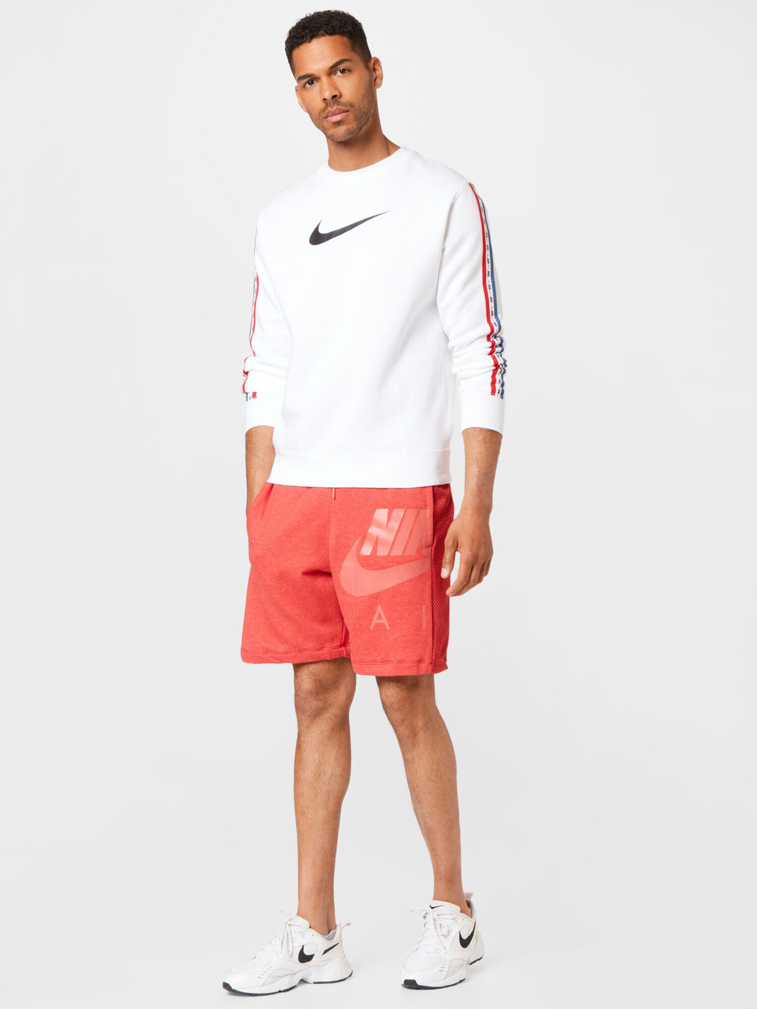 Nike Sportswear Bluză de molton albastru / roșu / negru / alb - Pled.ro