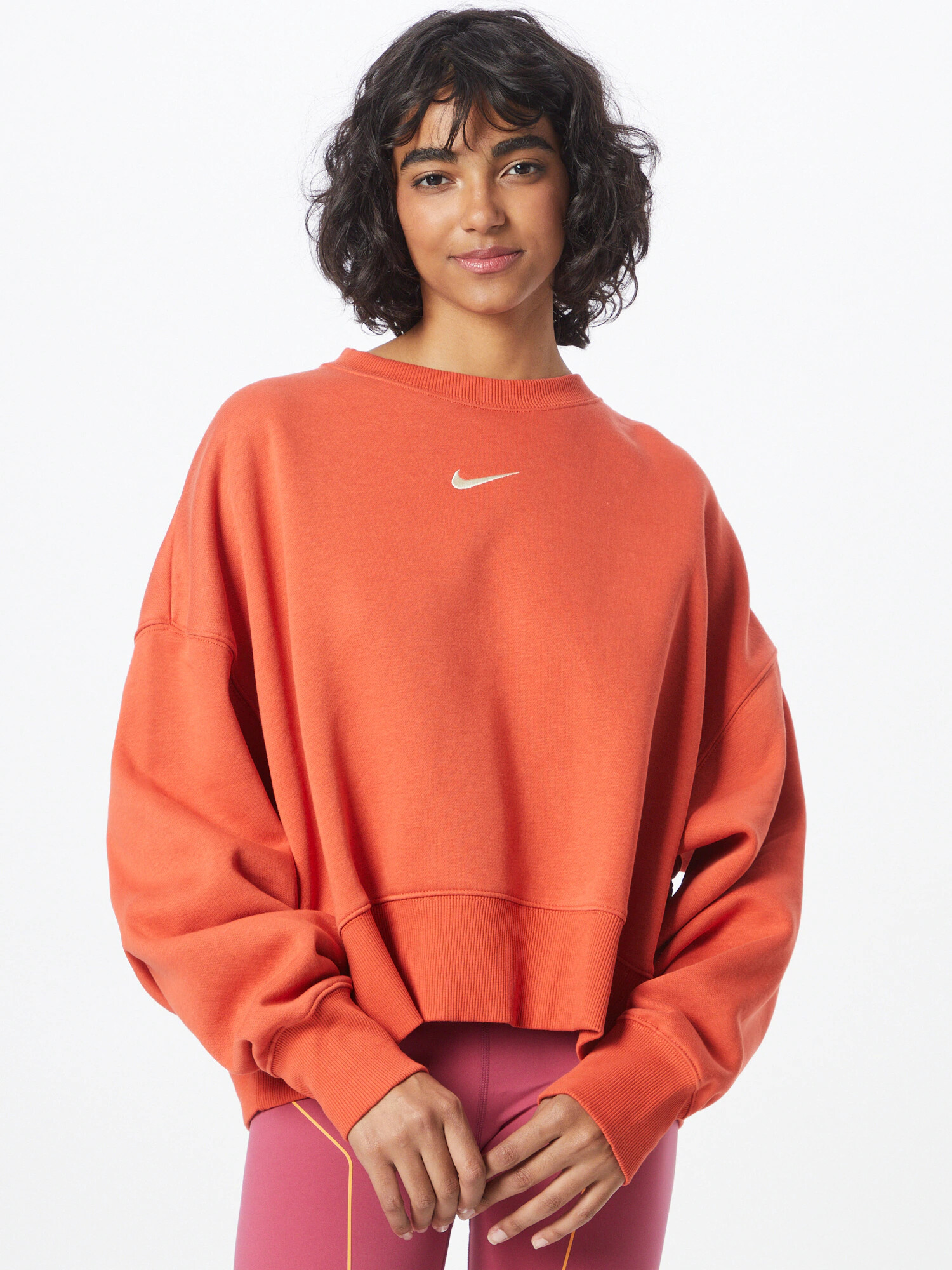 Nike Sportswear Bluză de molton bej / roșu orange - Pled.ro