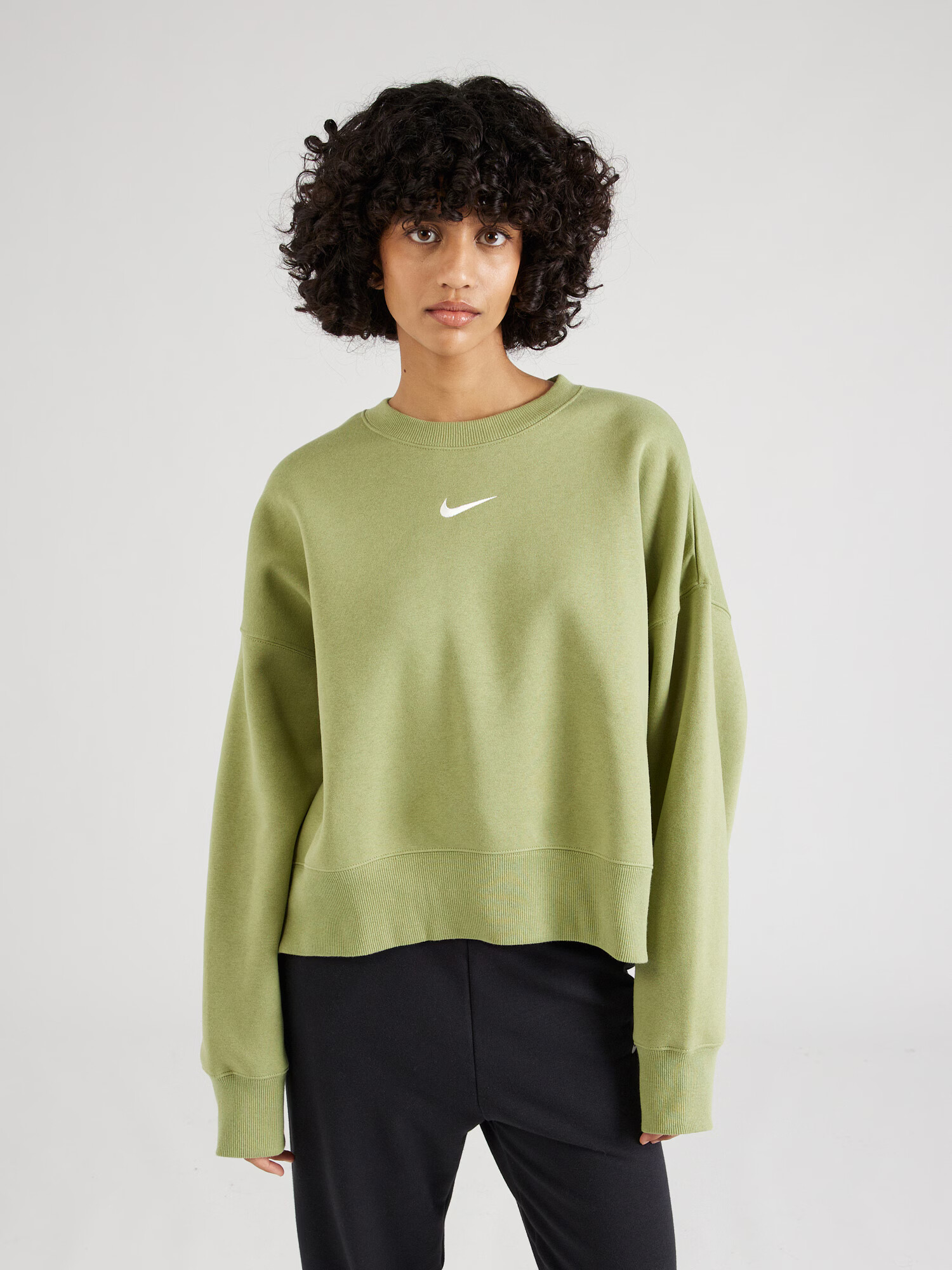 Nike Sportswear Bluză de molton 'Phoenix Fleece' bej / verde măr - Pled.ro