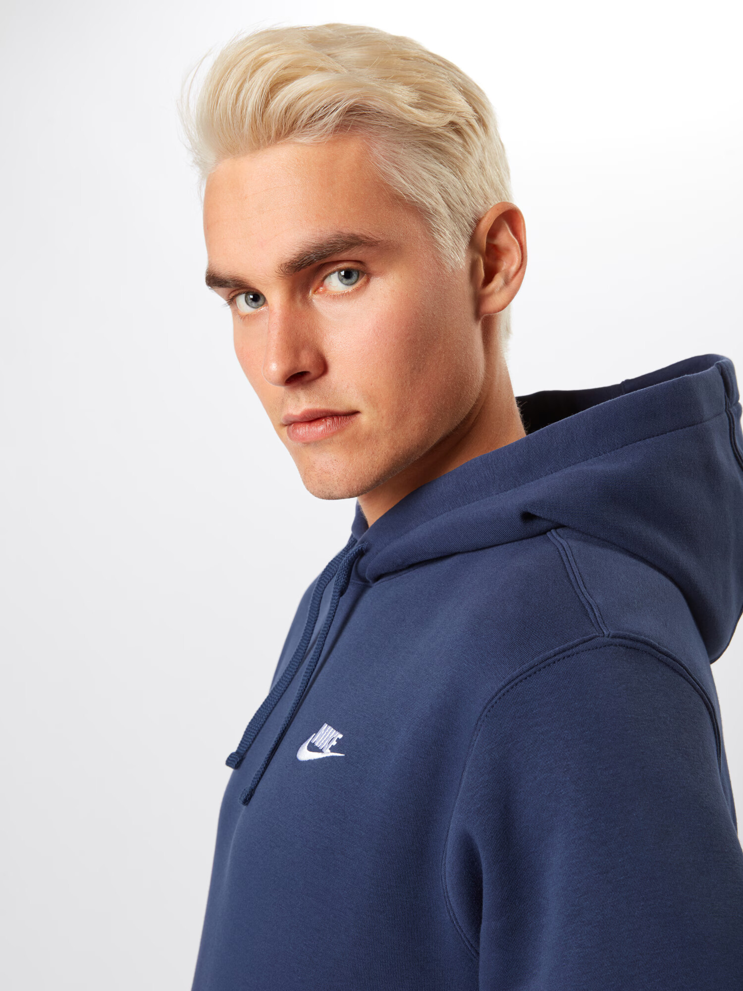 Nike Sportswear Bluză de molton 'Club Fleece' albastru închis / alb - Pled.ro