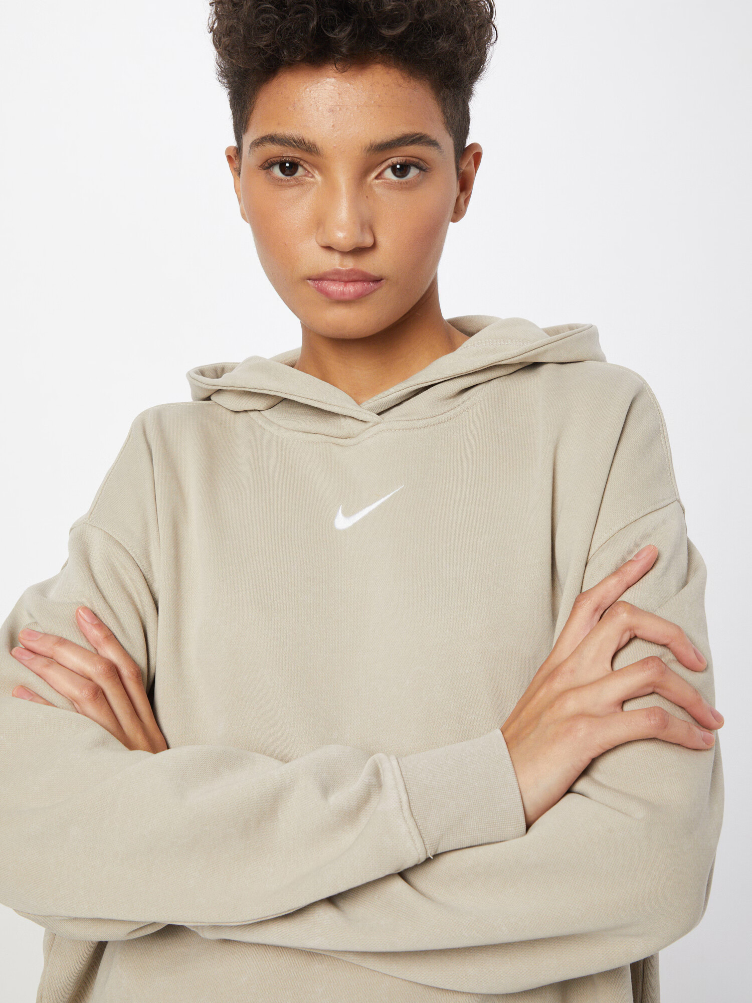 Nike Sportswear Bluză de molton ecru / alb - Pled.ro