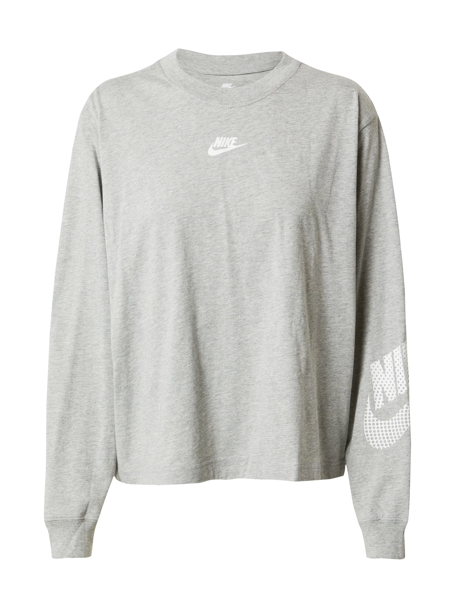 Nike Sportswear Bluză de molton gri amestecat / alb - Pled.ro