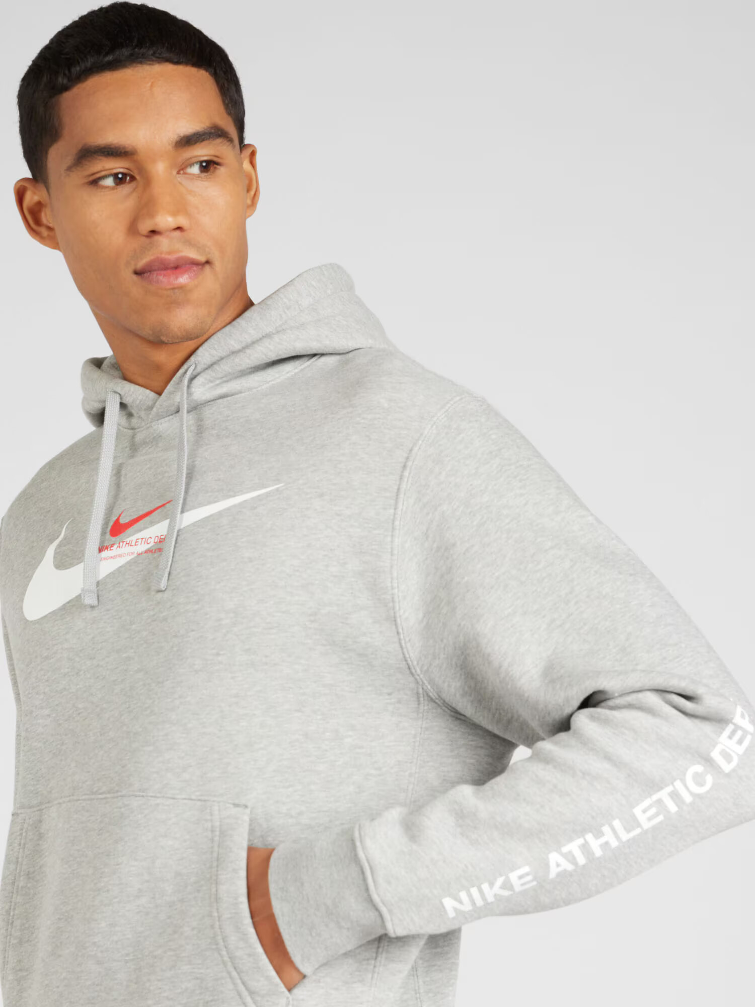 Nike Sportswear Bluză de molton gri amestecat / portocaliu închis / alb - Pled.ro