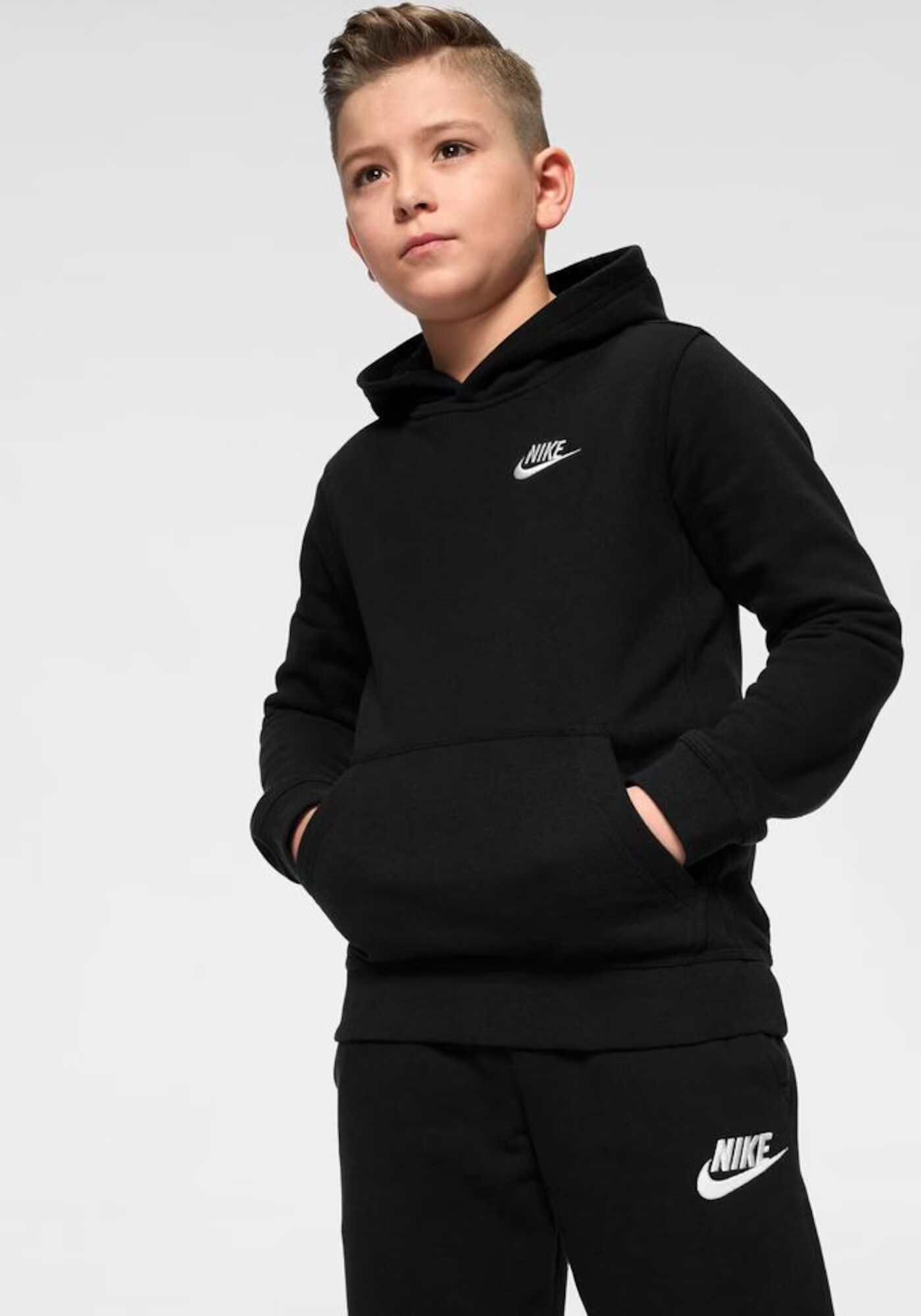 Nike Sportswear Bluză de molton gri deschis / negru - Pled.ro